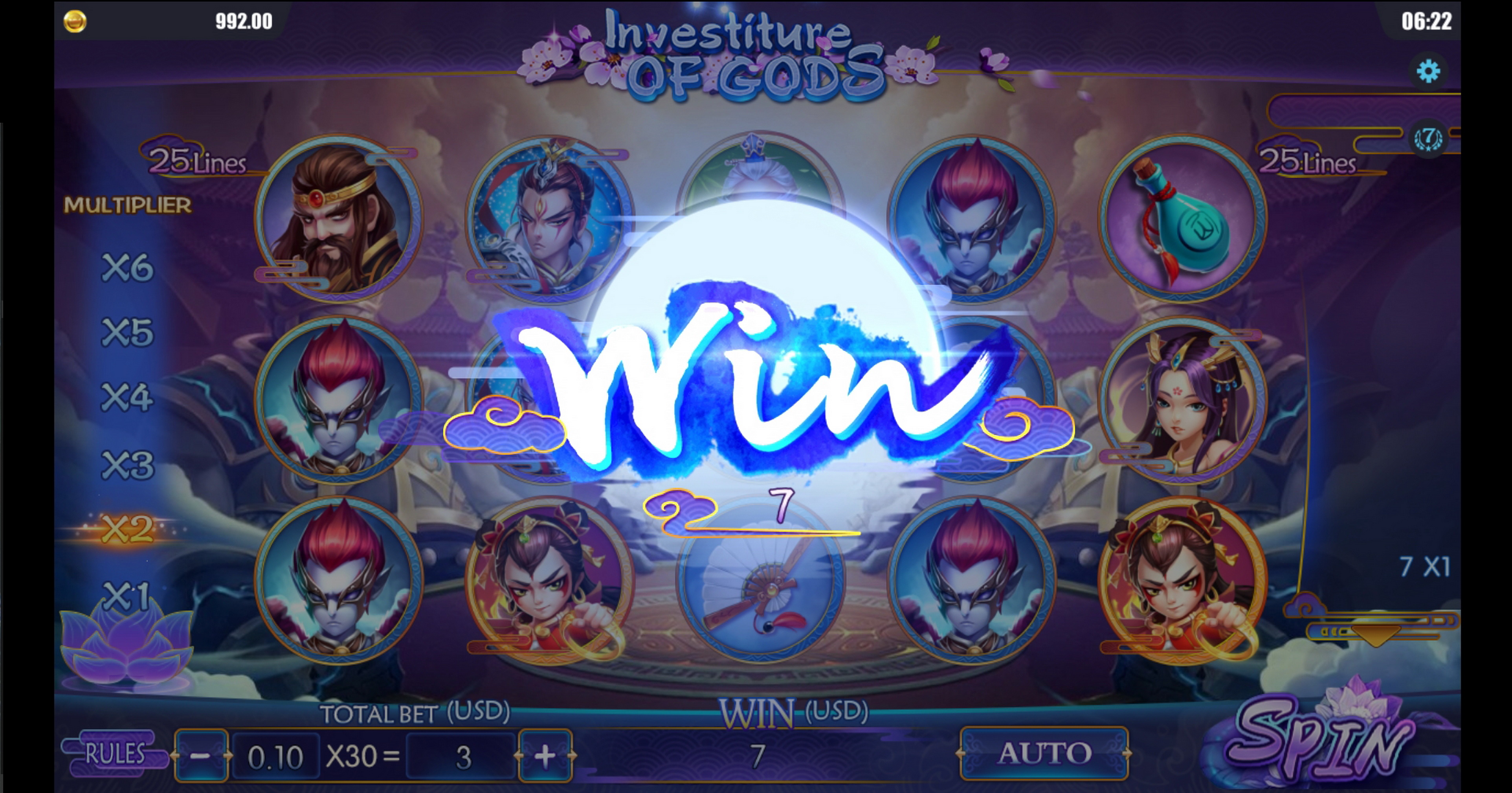 Win Money in Investiture of Gods Free Slot Game by Dreamtech Gaming