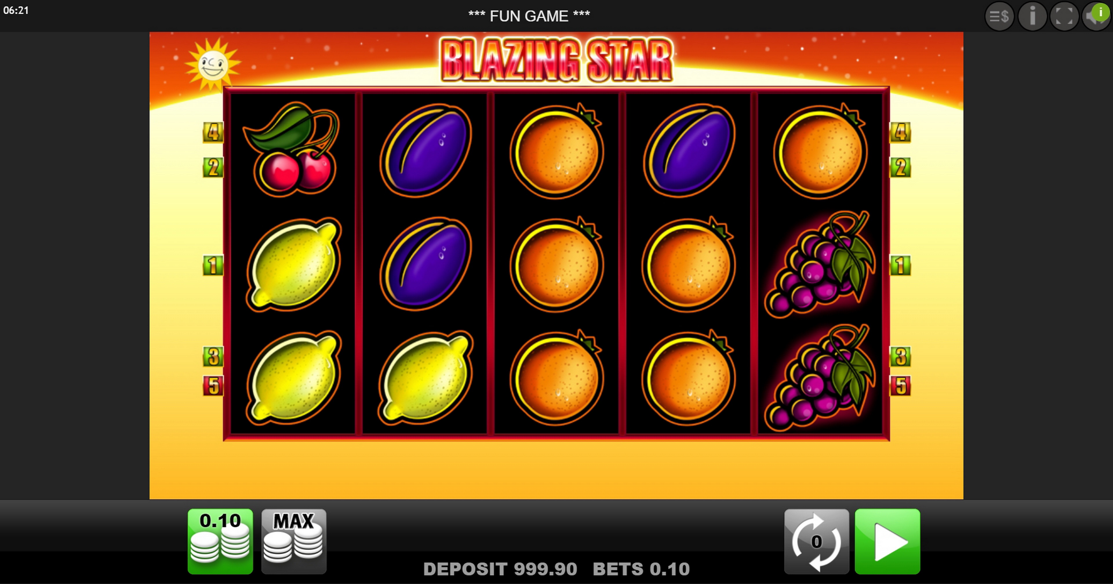 Reels in Blazing Star Slot Game by edict