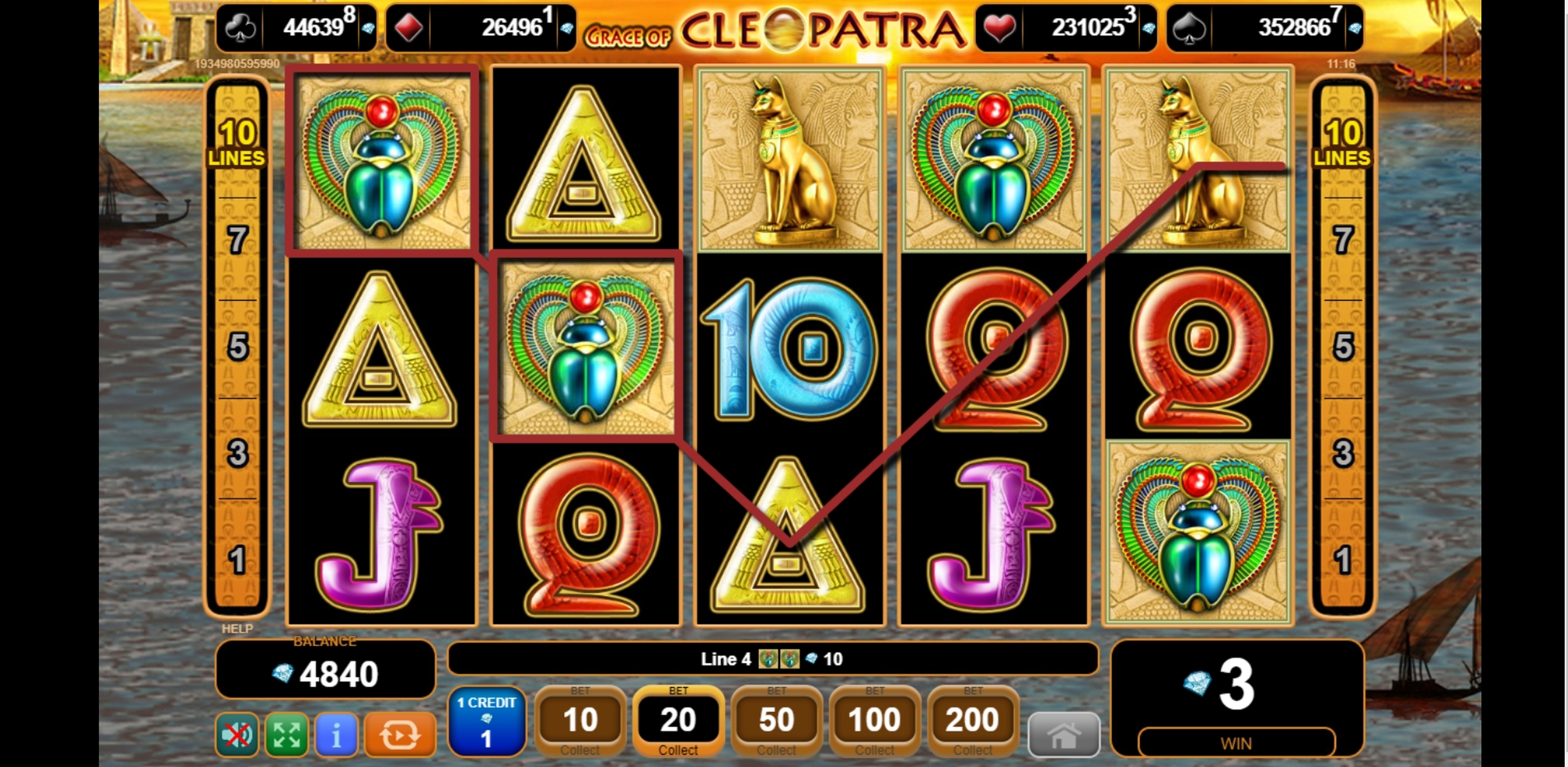 Win Money in Grace of Cleopatra Free Slot Game by EGT