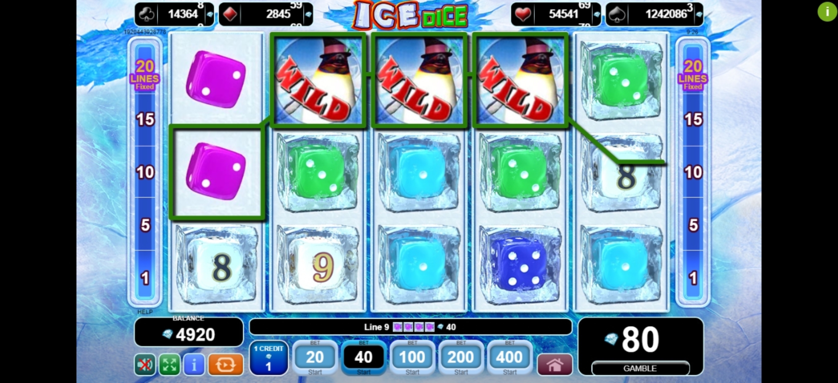 Win Money in Ice Dice Free Slot Game by EGT