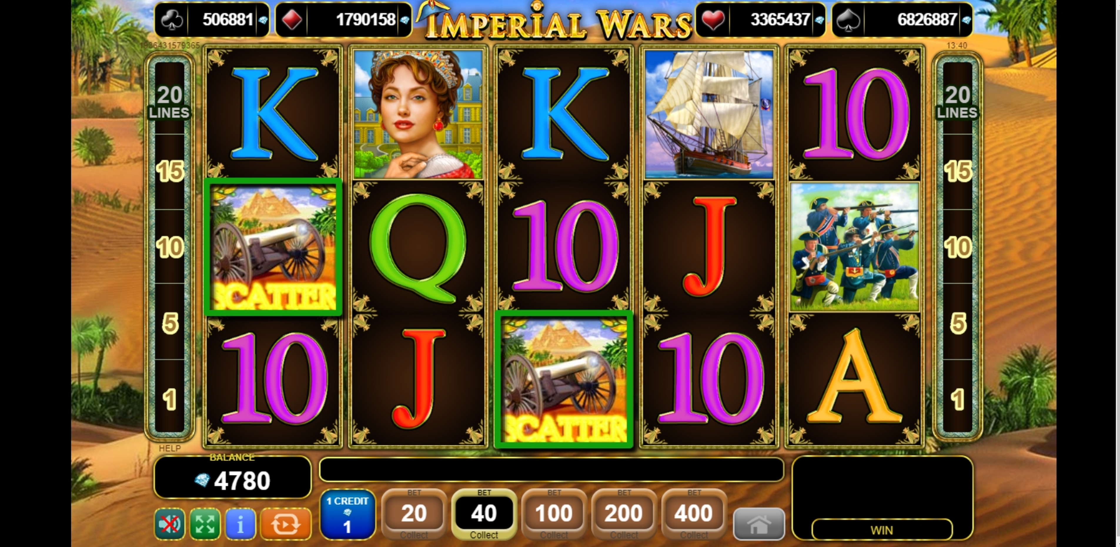Win Money in Imperial Wars Free Slot Game by EGT