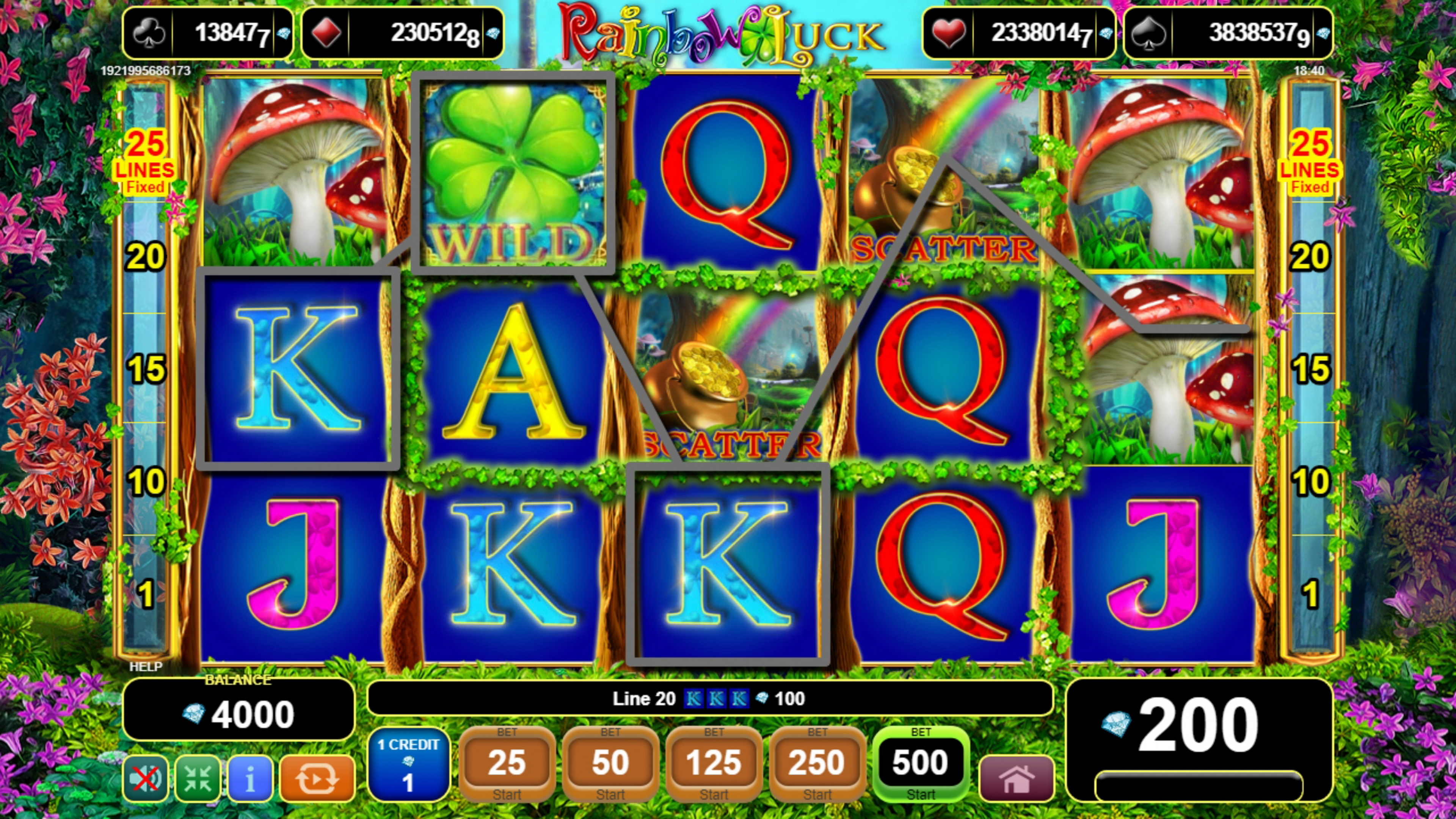Win Money in Rainbow Luck Free Slot Game by EGT