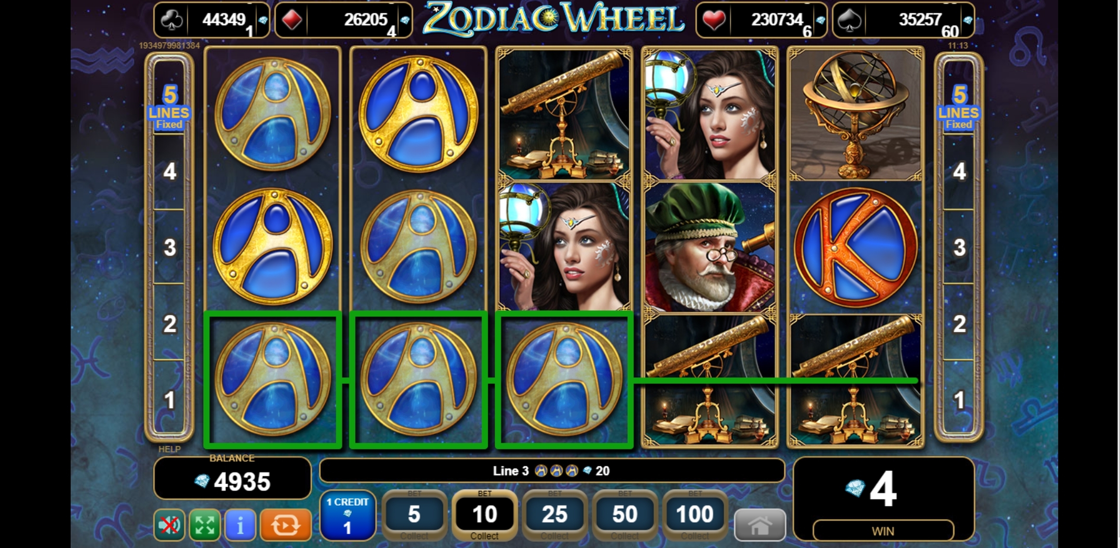 Win Money in Zodiac Wheel Free Slot Game by EGT