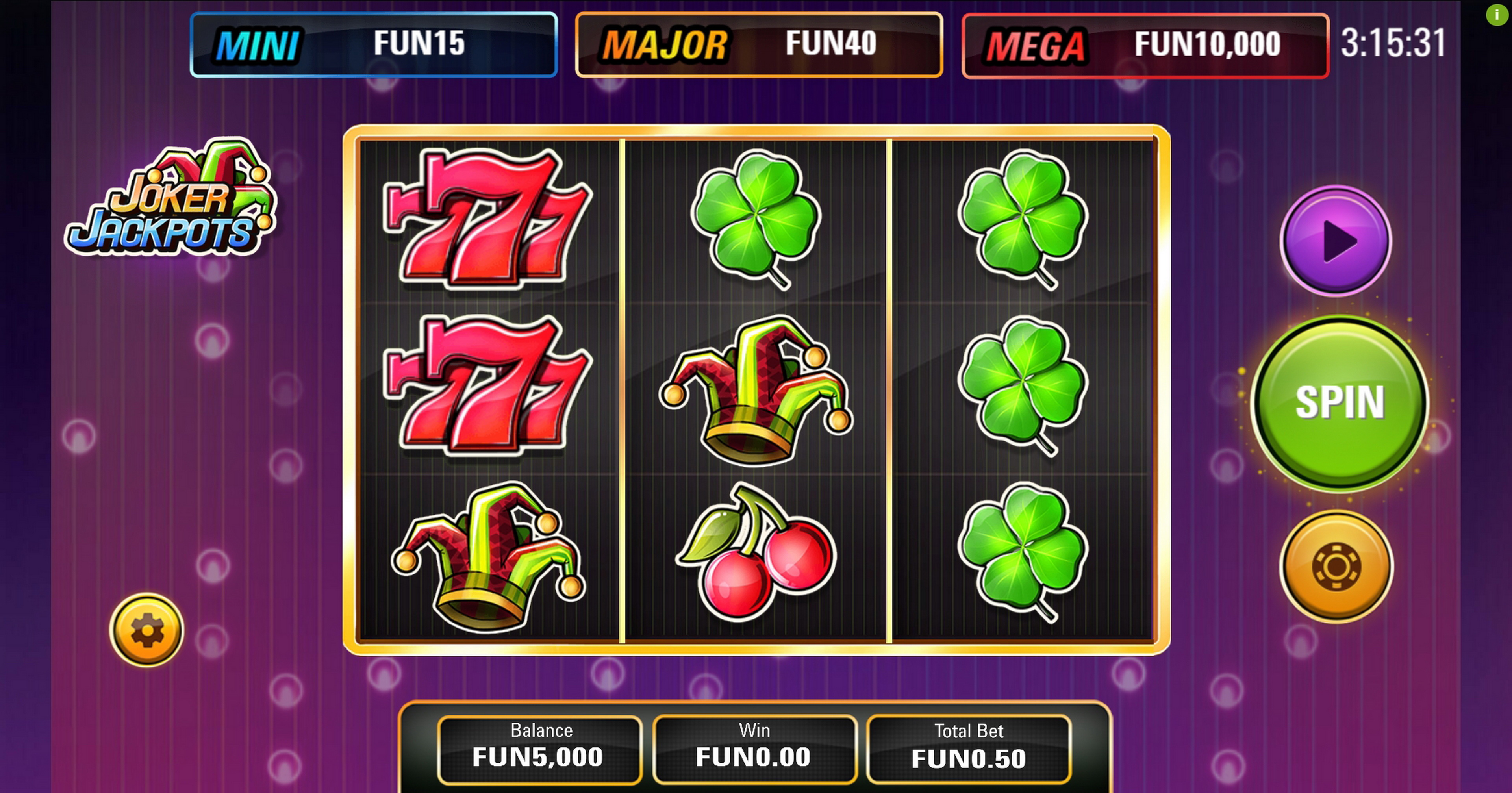 Reels in Joker Jackpots Slot Game by Electric Elephant