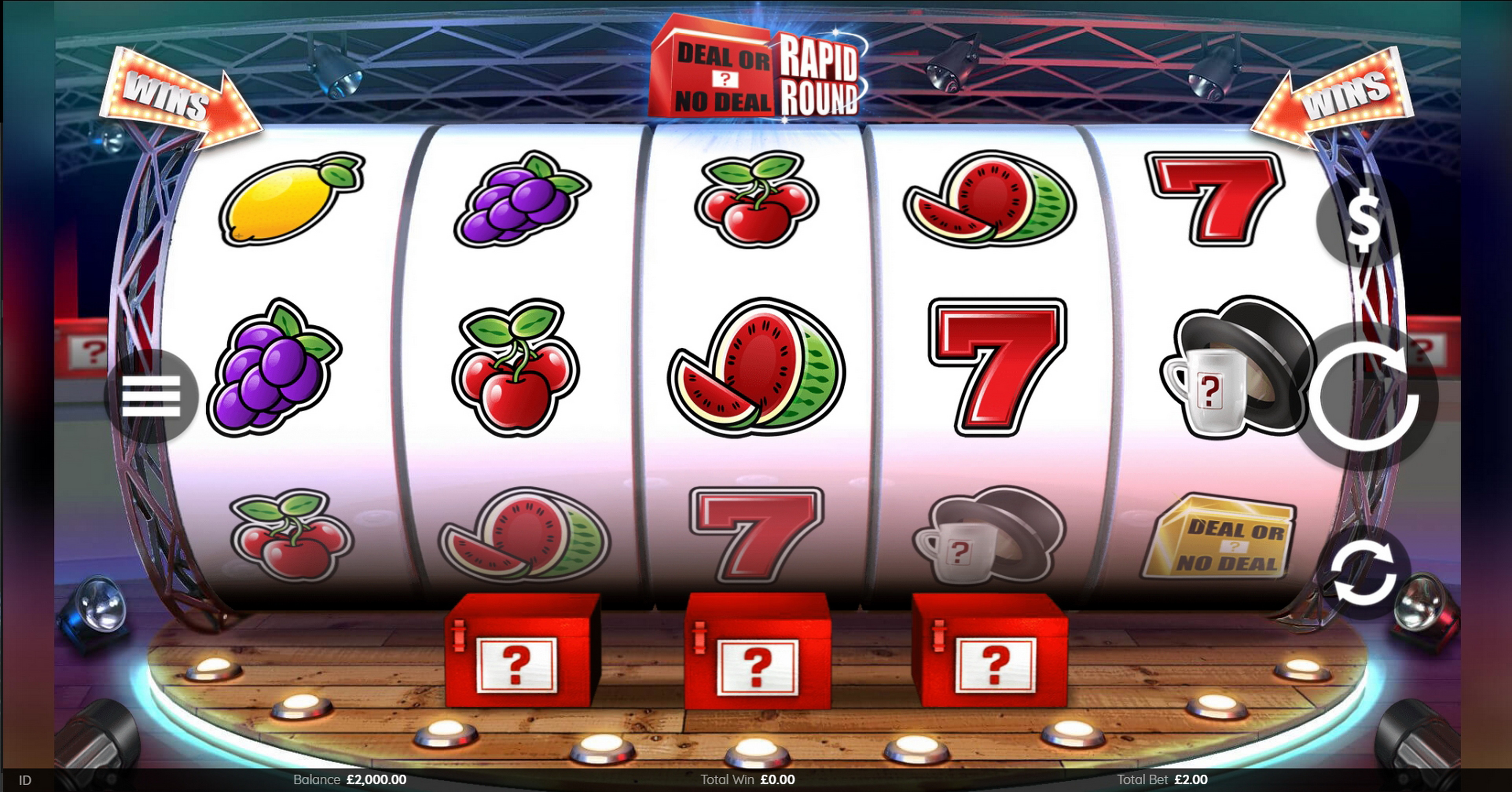 Reels in Deal Or No Deal Rapid Round Slot Game by Endemol Games