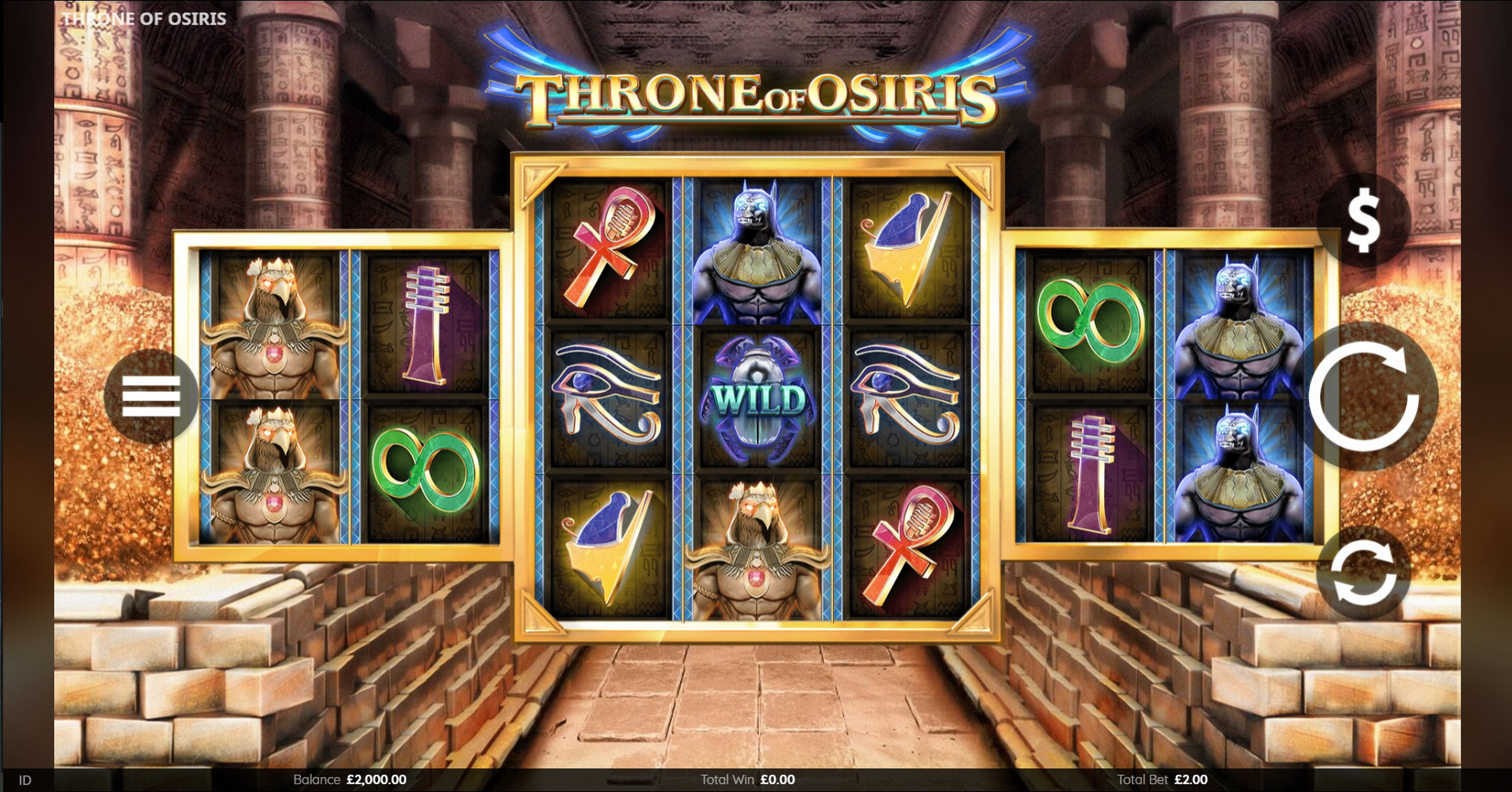 Reels in Throne of Osiris Slot Game by Endemol Games