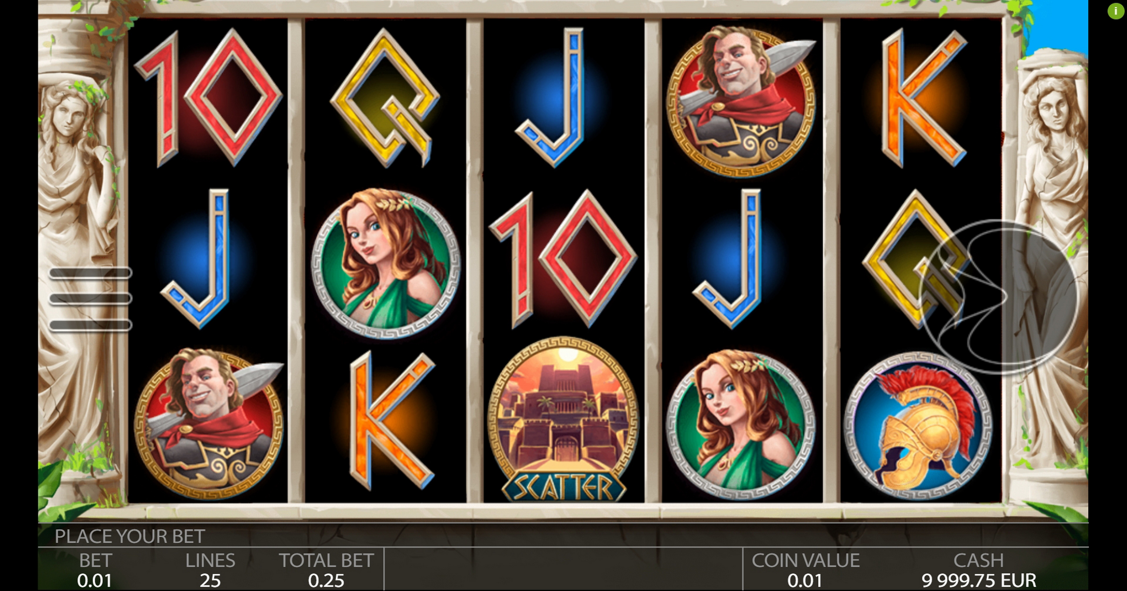 Reels in Ancient Troy Slot Game by Endorphina