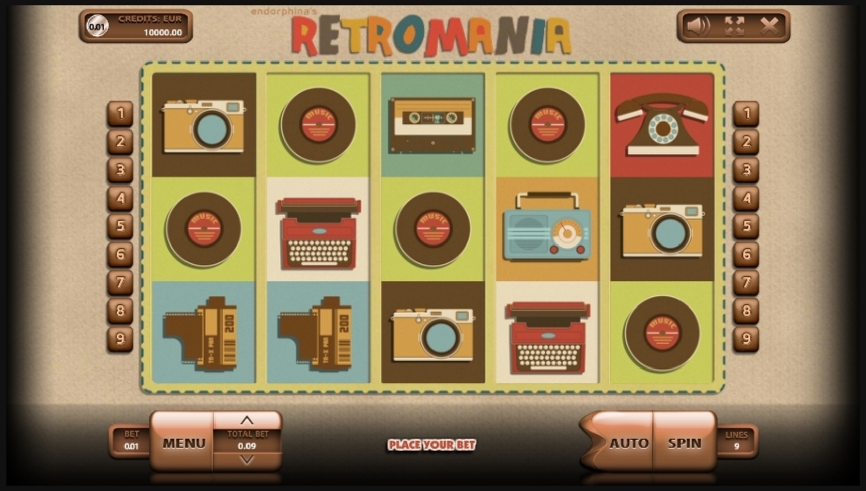 Reels in Retromania Slot Game by Endorphina