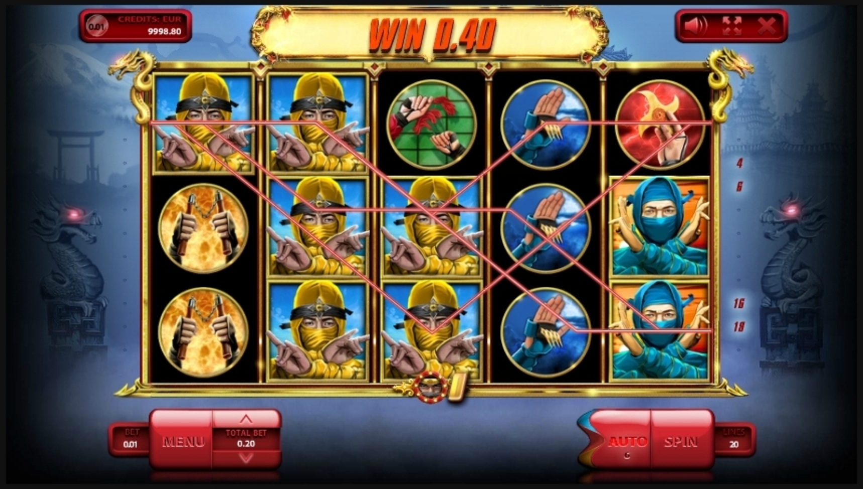 Win Money in The Ninja Free Slot Game by Endorphina