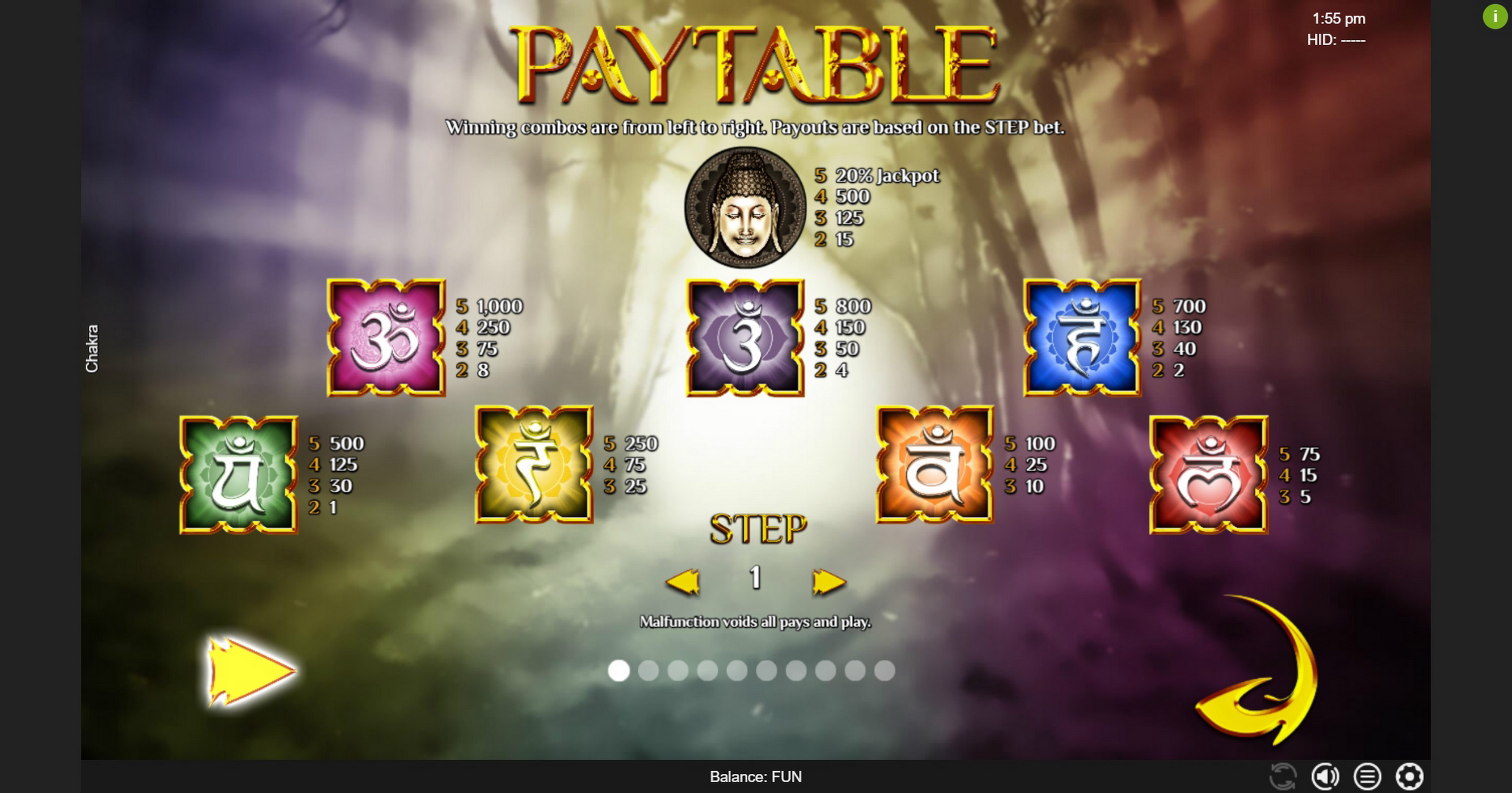 Info of Chakra Slot Game by Espresso Games