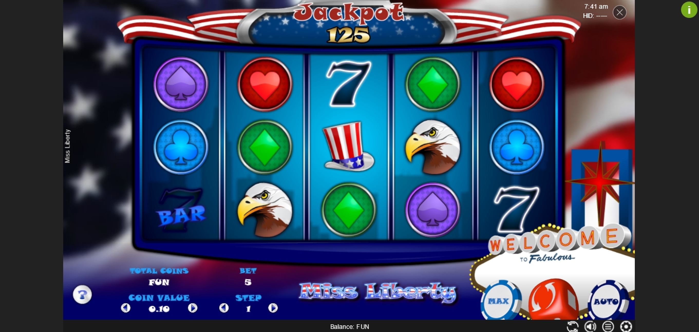 Reels in Miss Liberty Slot Game by Espresso Games