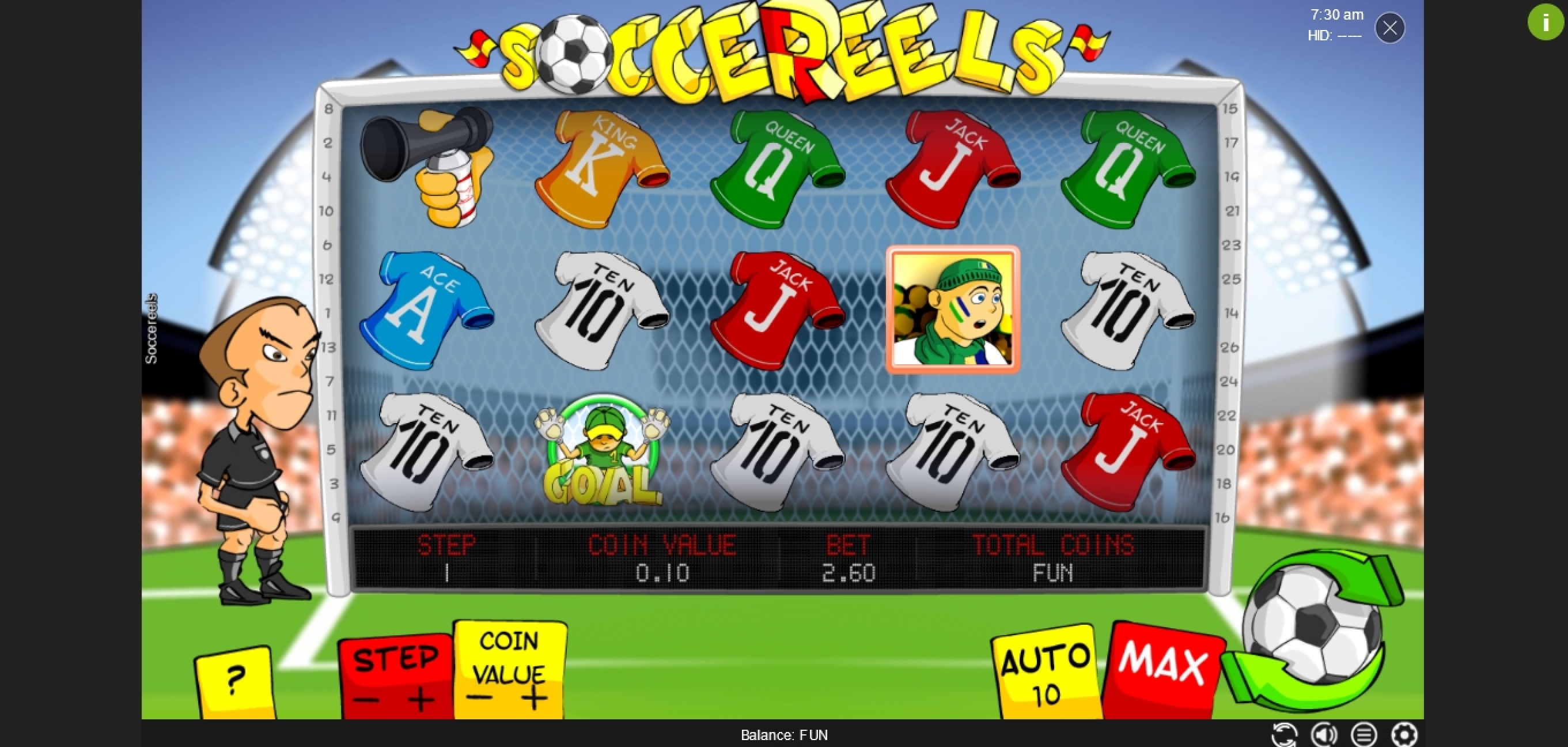 Reels in Soccereels Slot Game by Espresso Games