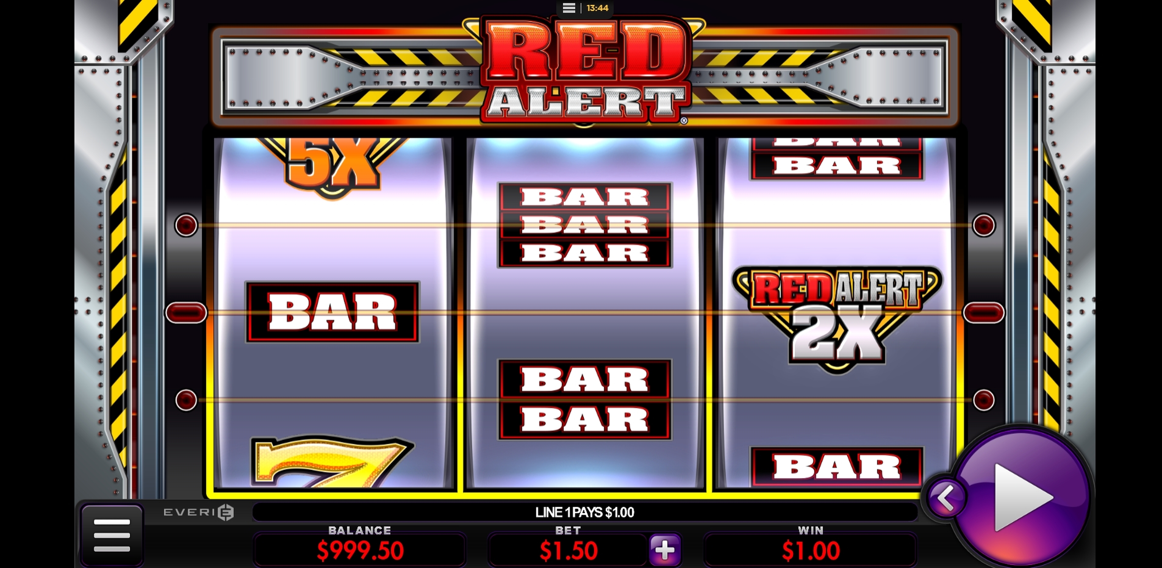 Win Money in Red Alert Free Slot Game by Everi