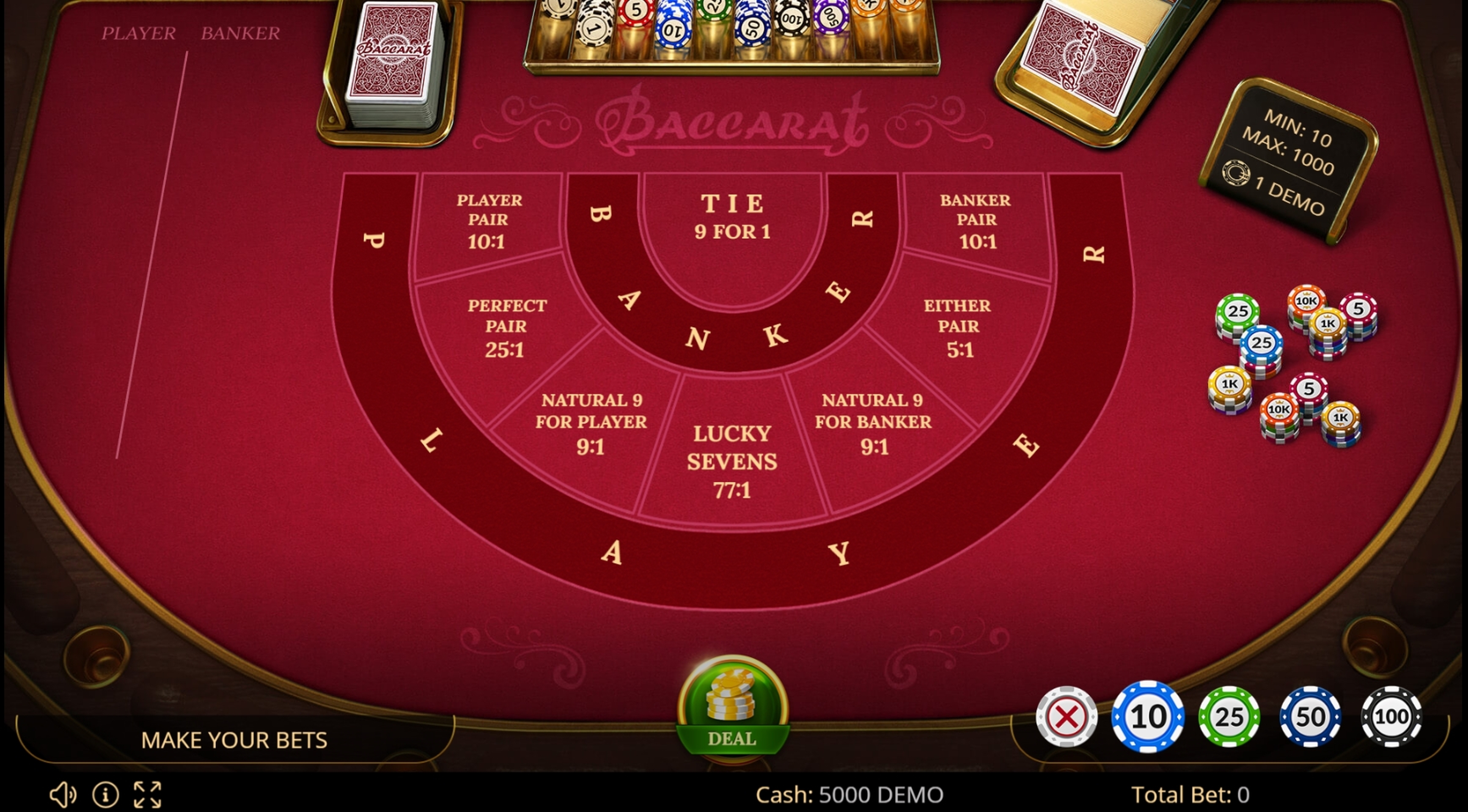 Reels in Baccarat 777 Slot Game by Evoplay Entertainment