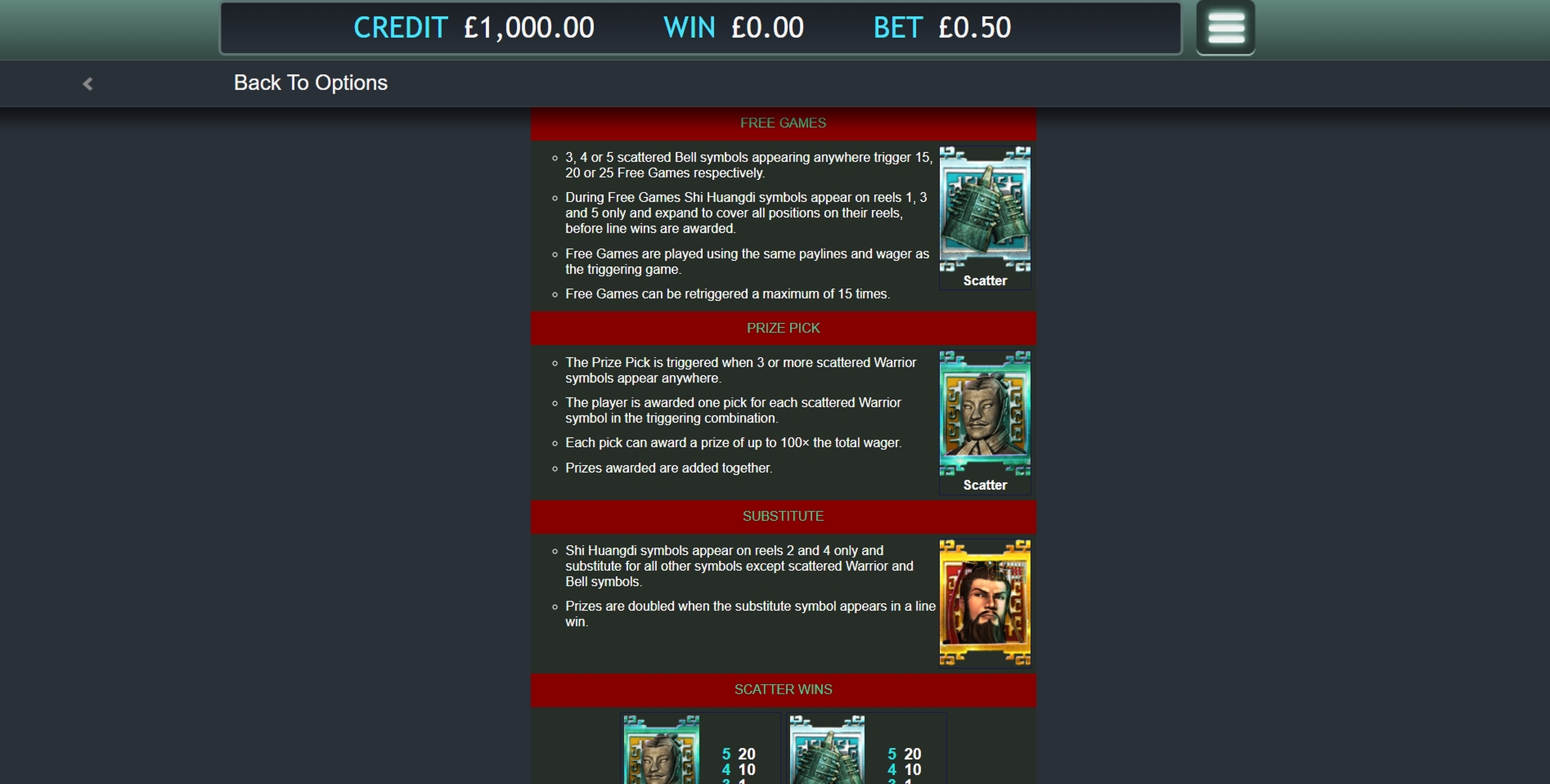 Info of Imperial Destiny Slot Game by EYECON