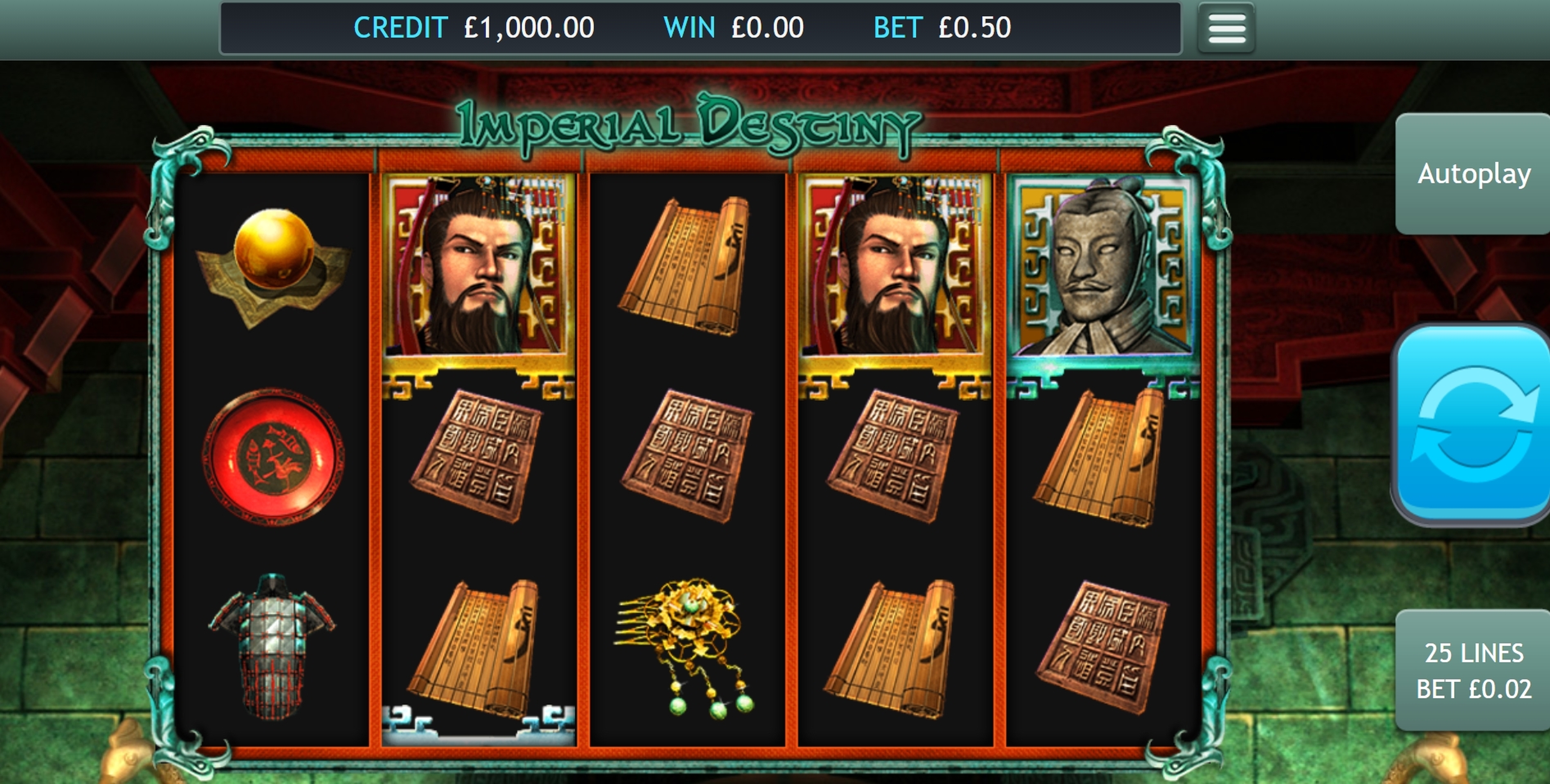 Reels in Imperial Destiny Slot Game by EYECON