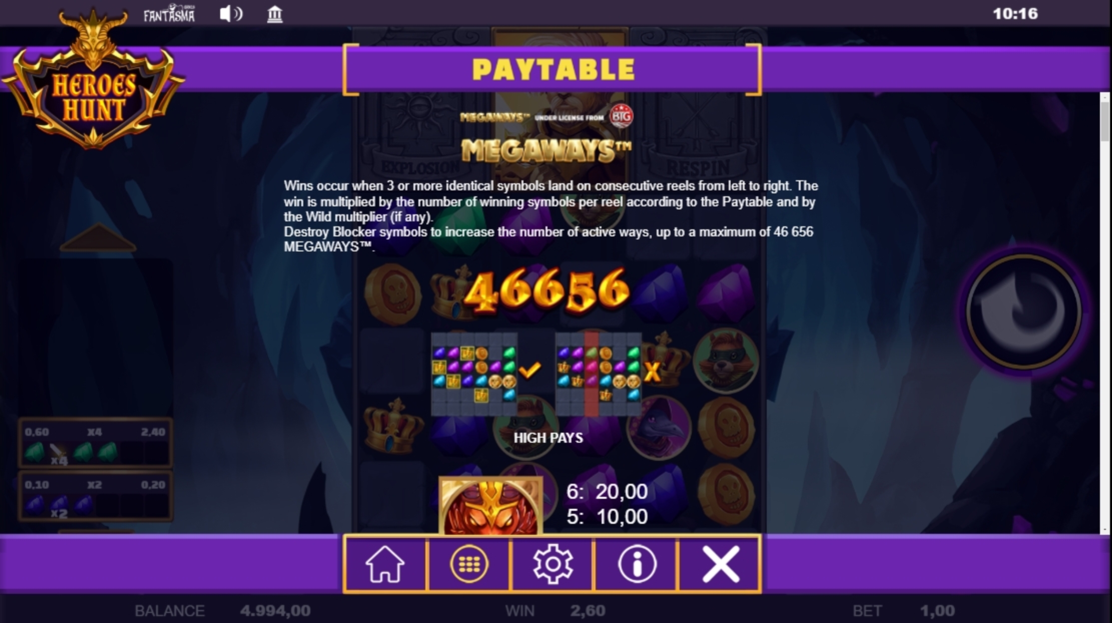 Info of Heroes Hunt Megaways Slot Game by Fantasma Games