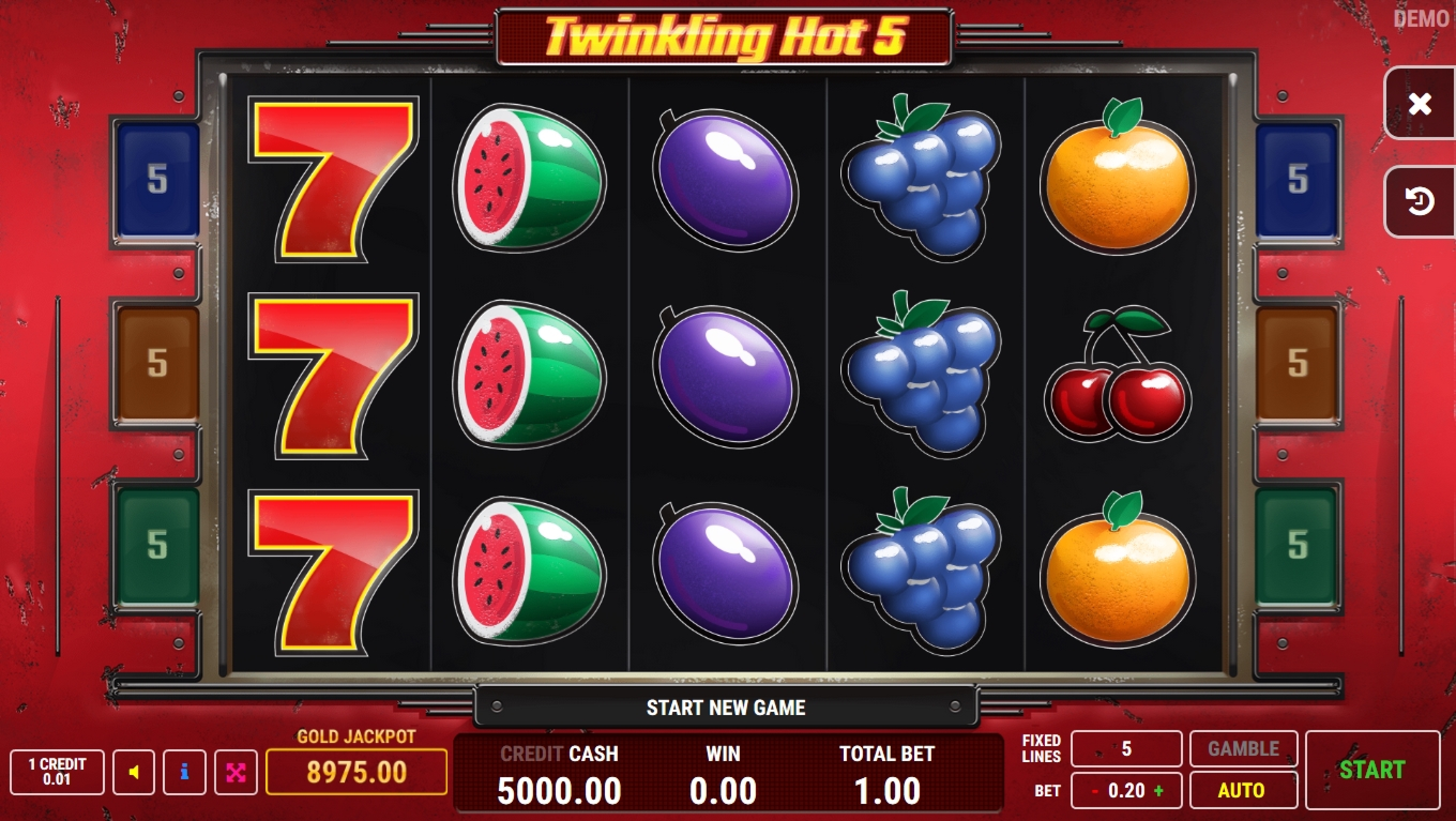 Reels in Twinkling Hot 5 Slot Game by Fazi Gaming