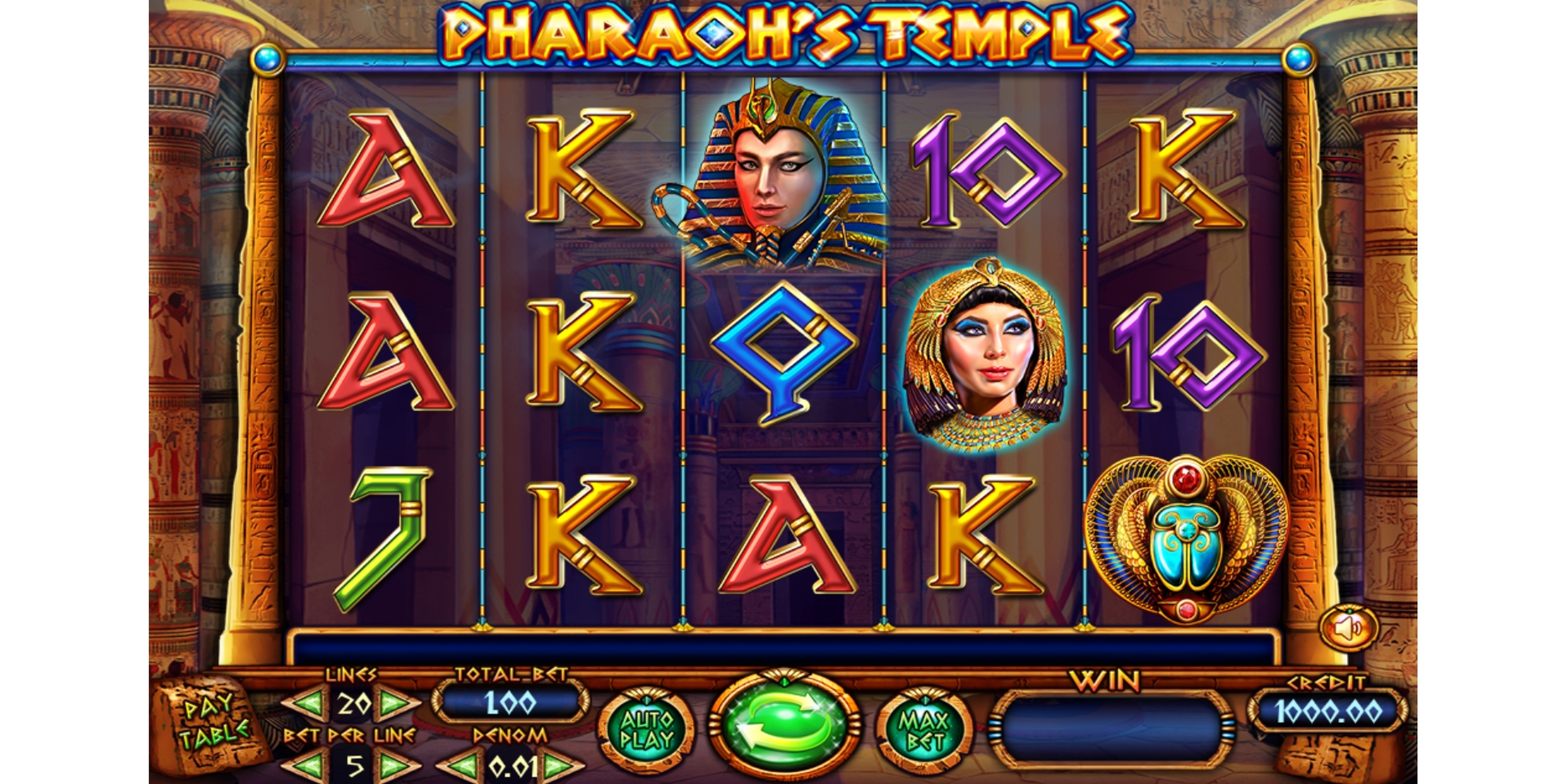 Reels in Pharaoh's Temple Slot Game by Felix Gaming