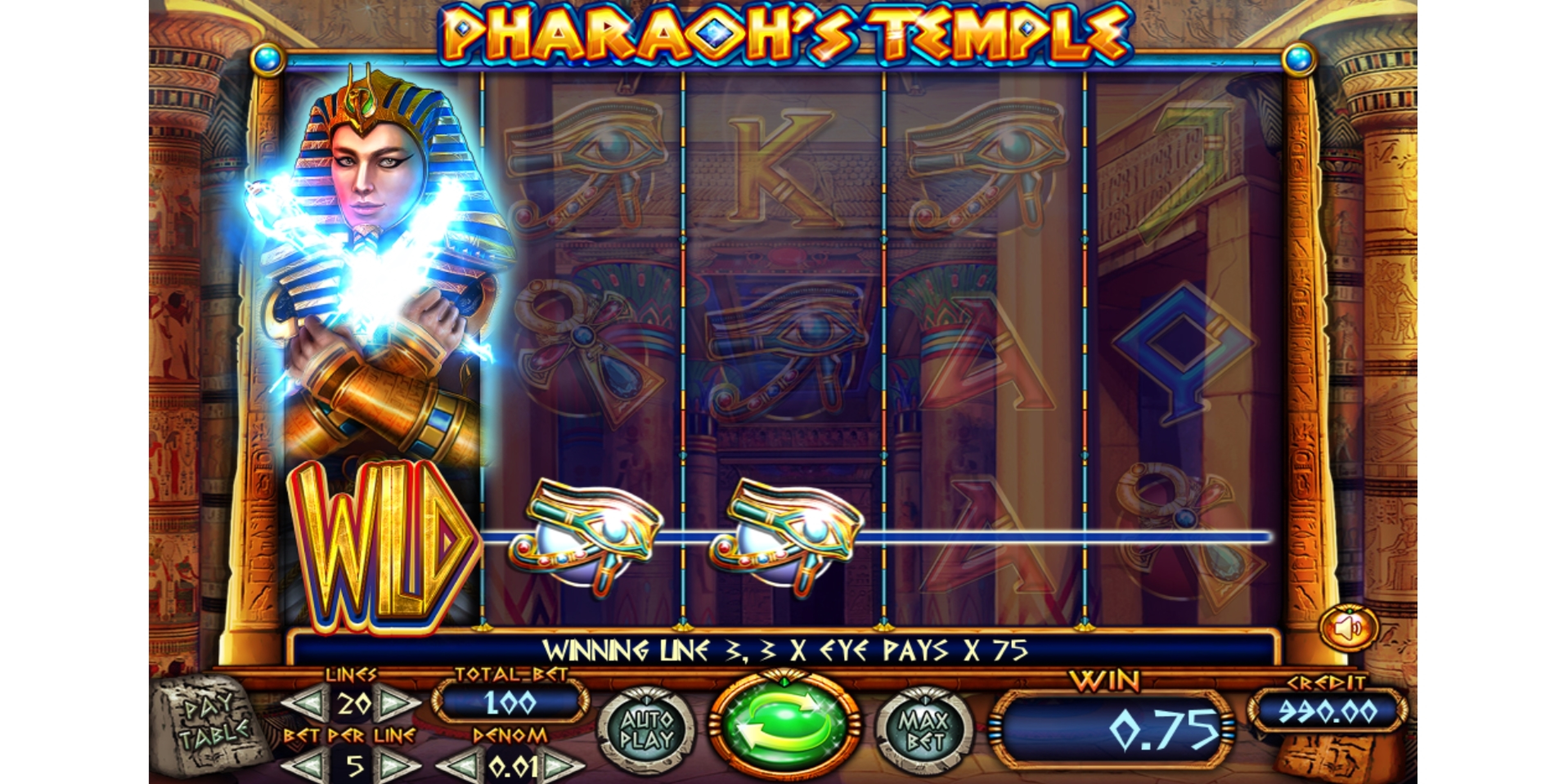 Win Money in Pharaoh's Temple Free Slot Game by Felix Gaming