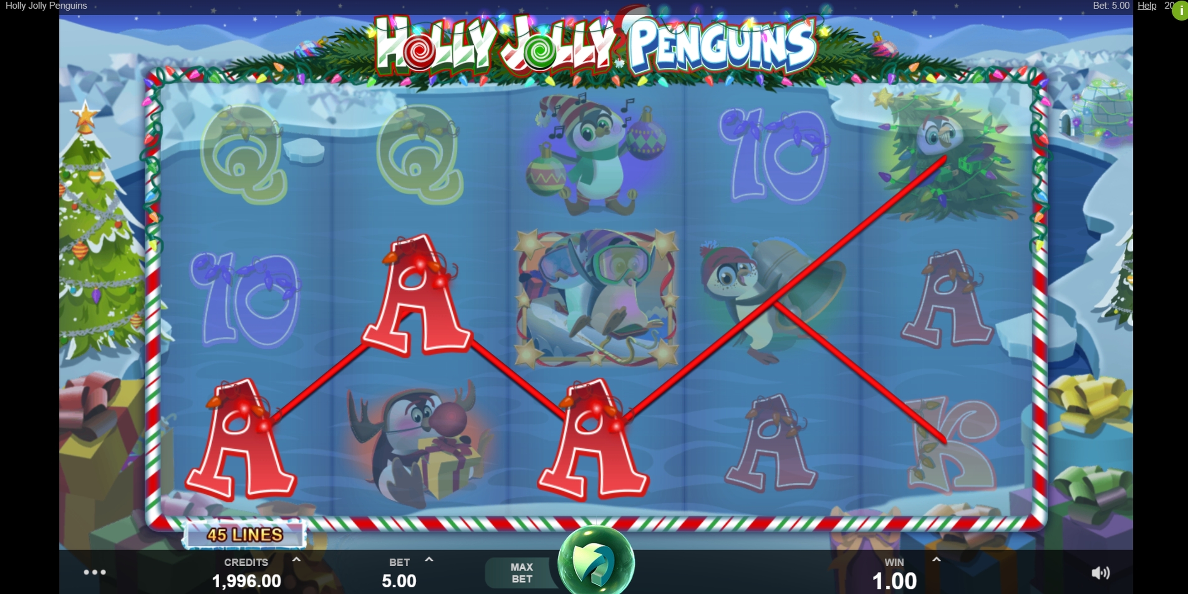 Win Money in Holly Jolly Penguins Free Slot Game by Fortune Factory Studios