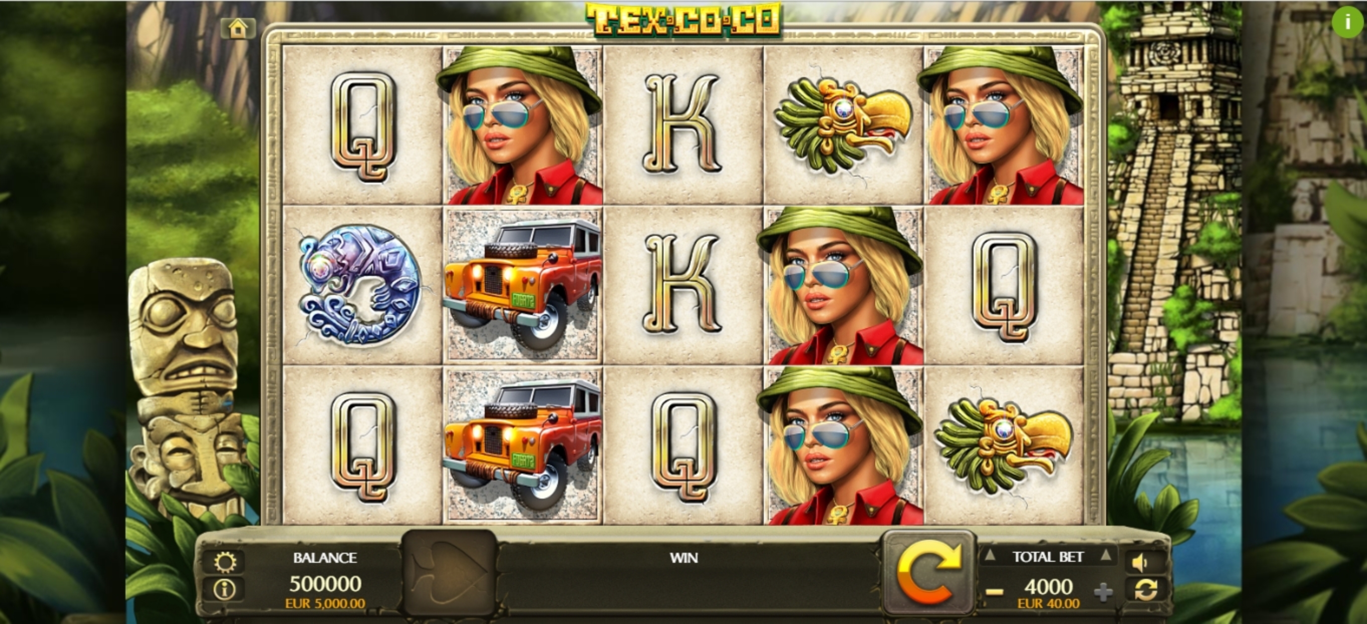 Reels in TexCoCo Slot Game by FUGA Gaming