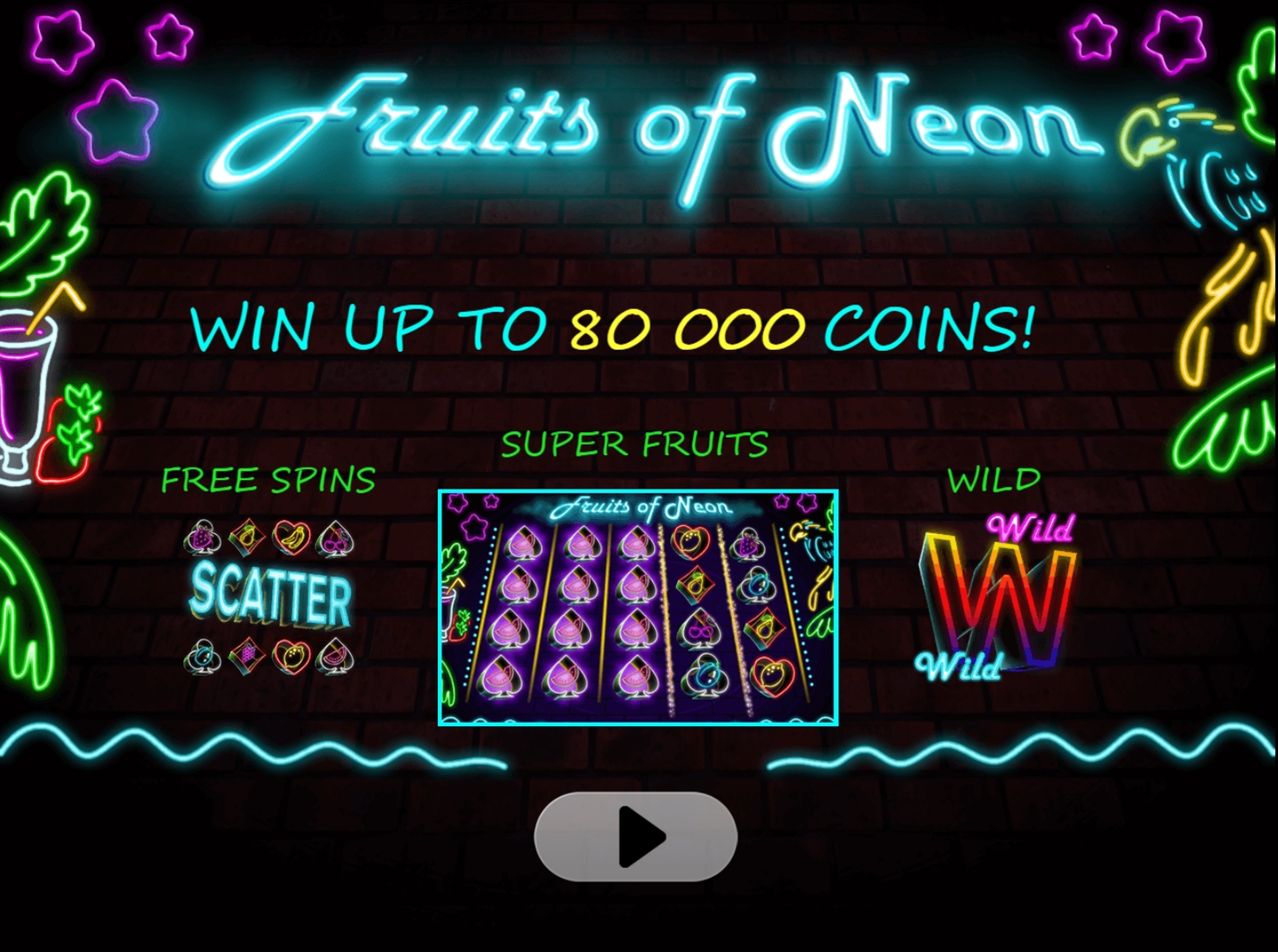 Play Fruits of Neon Free Casino Slot Game by Fugaso
