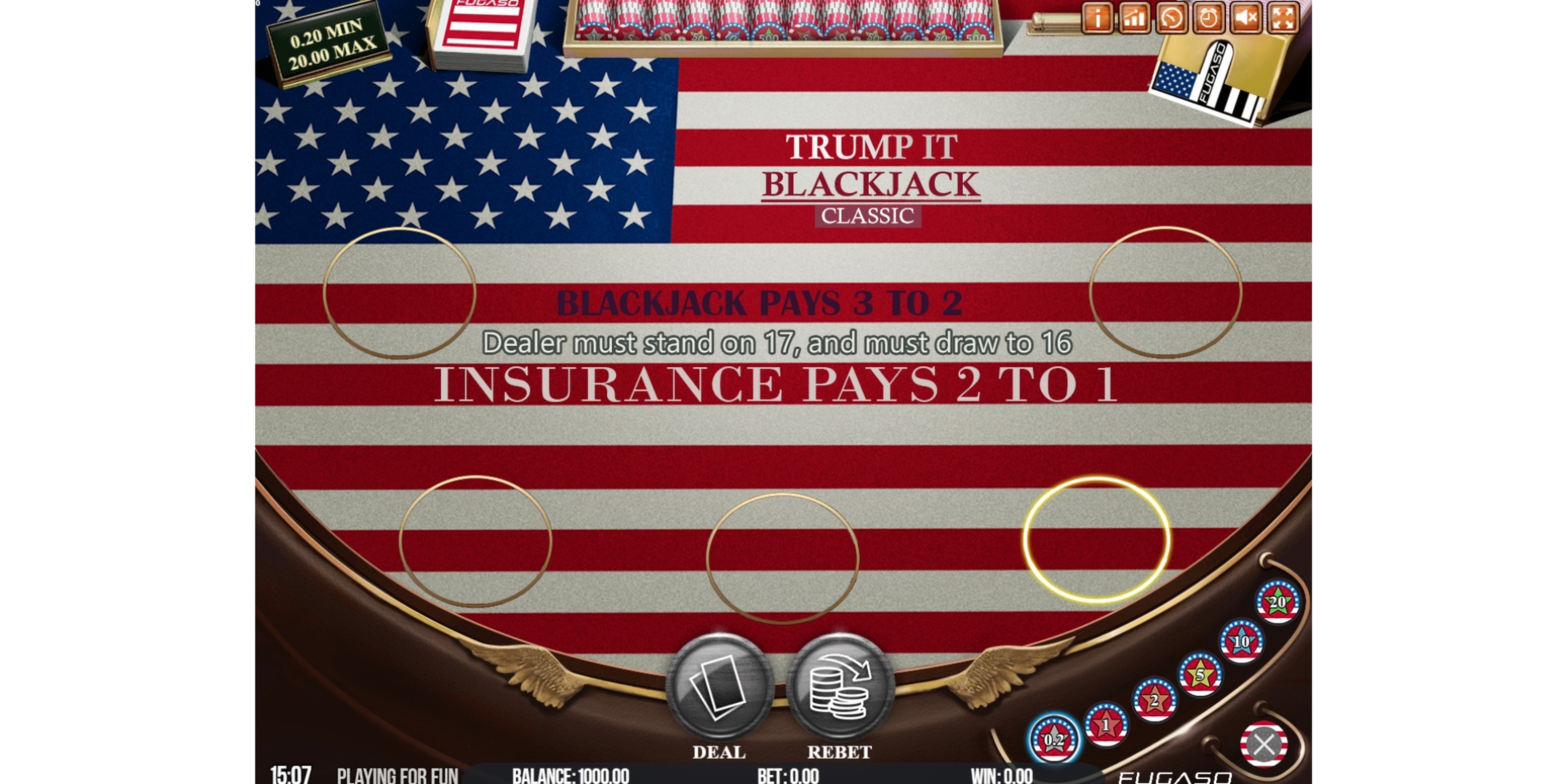 Reels in Trump It Blackjack Classic Slot Game by Fugaso