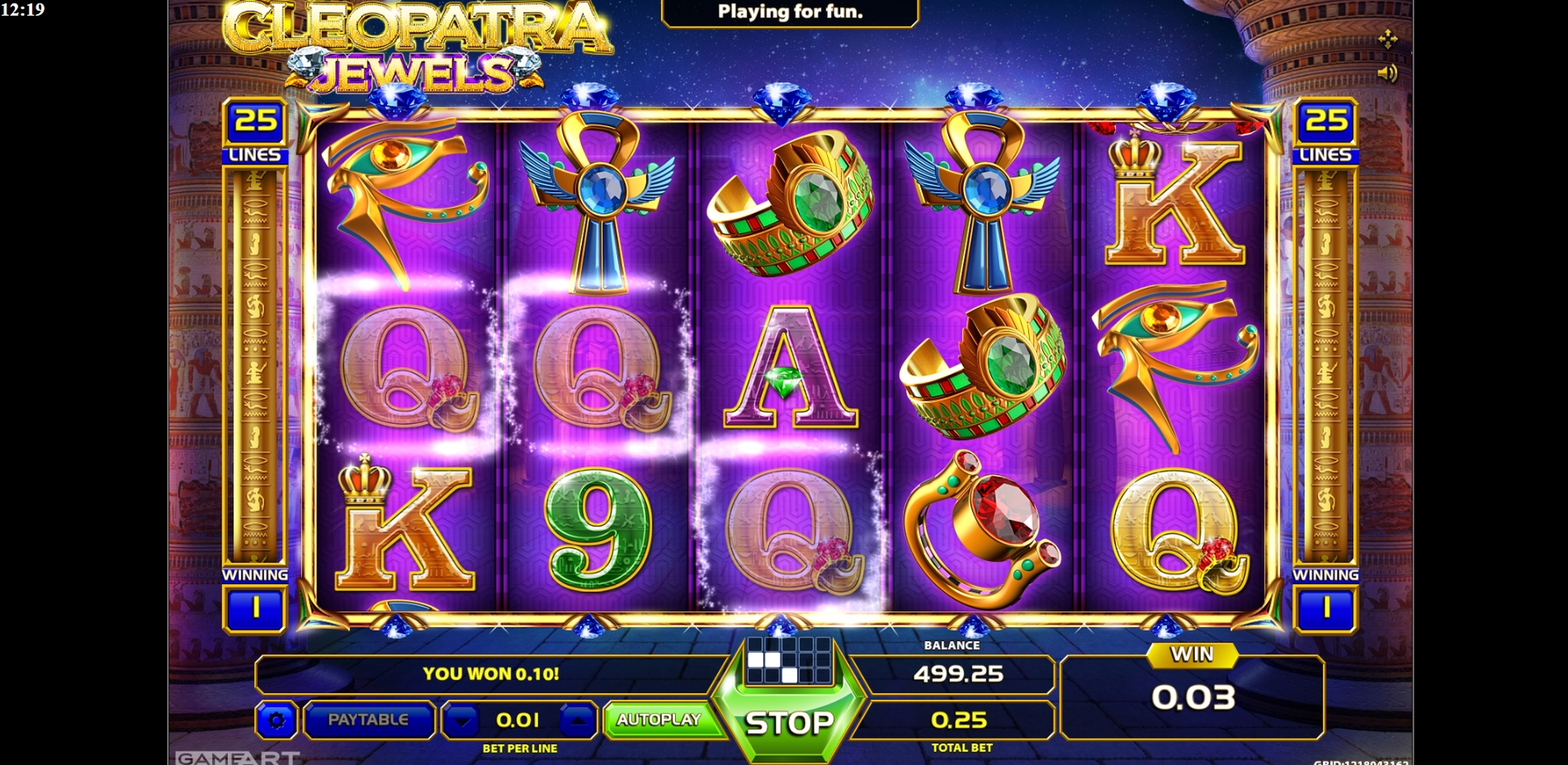 Win Money in Cleopatra Jewels Free Slot Game by GameArt