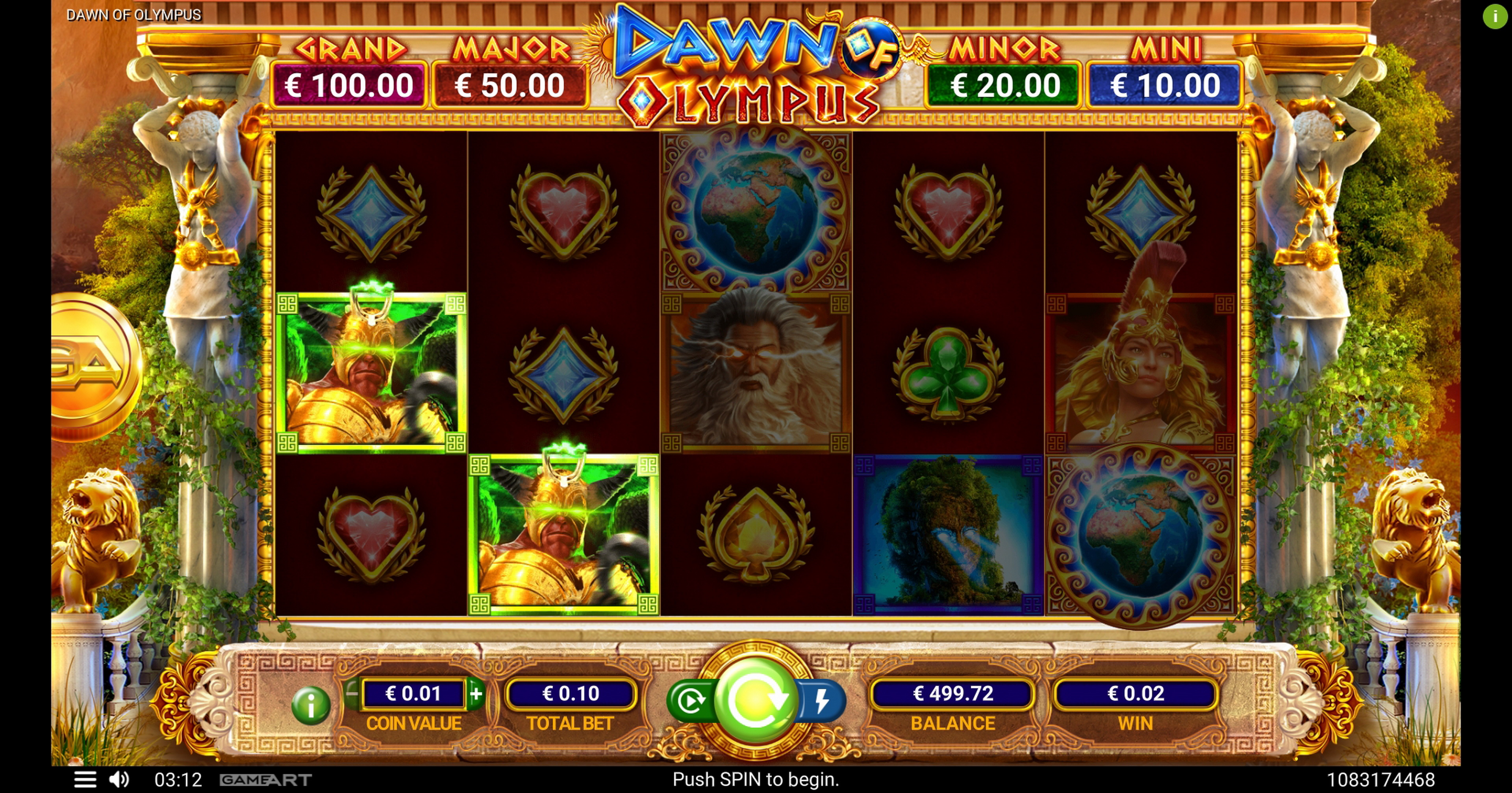 Win Money in Dawn of Olympus Free Slot Game by GameArt