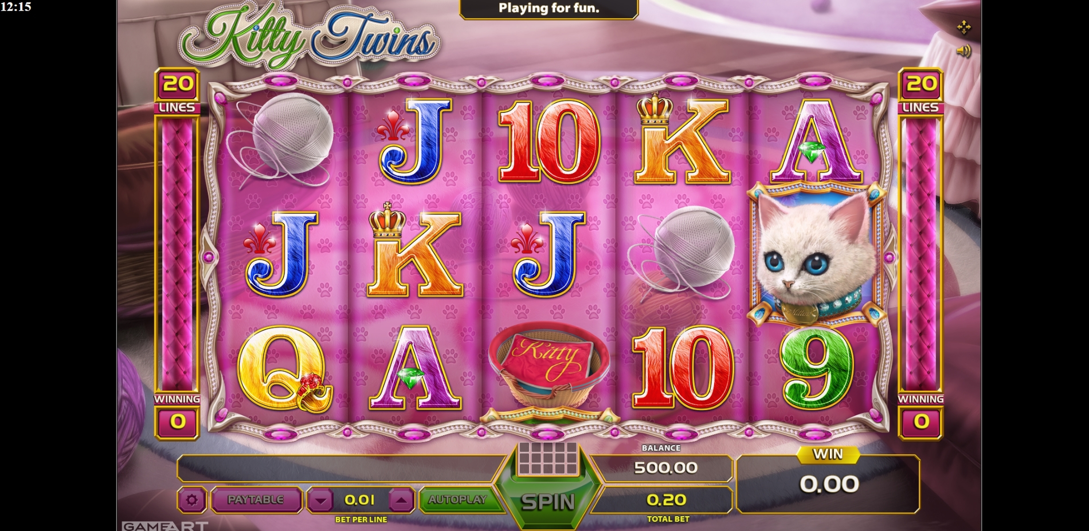 Reels in Kitty Twins Slot Game by GameArt