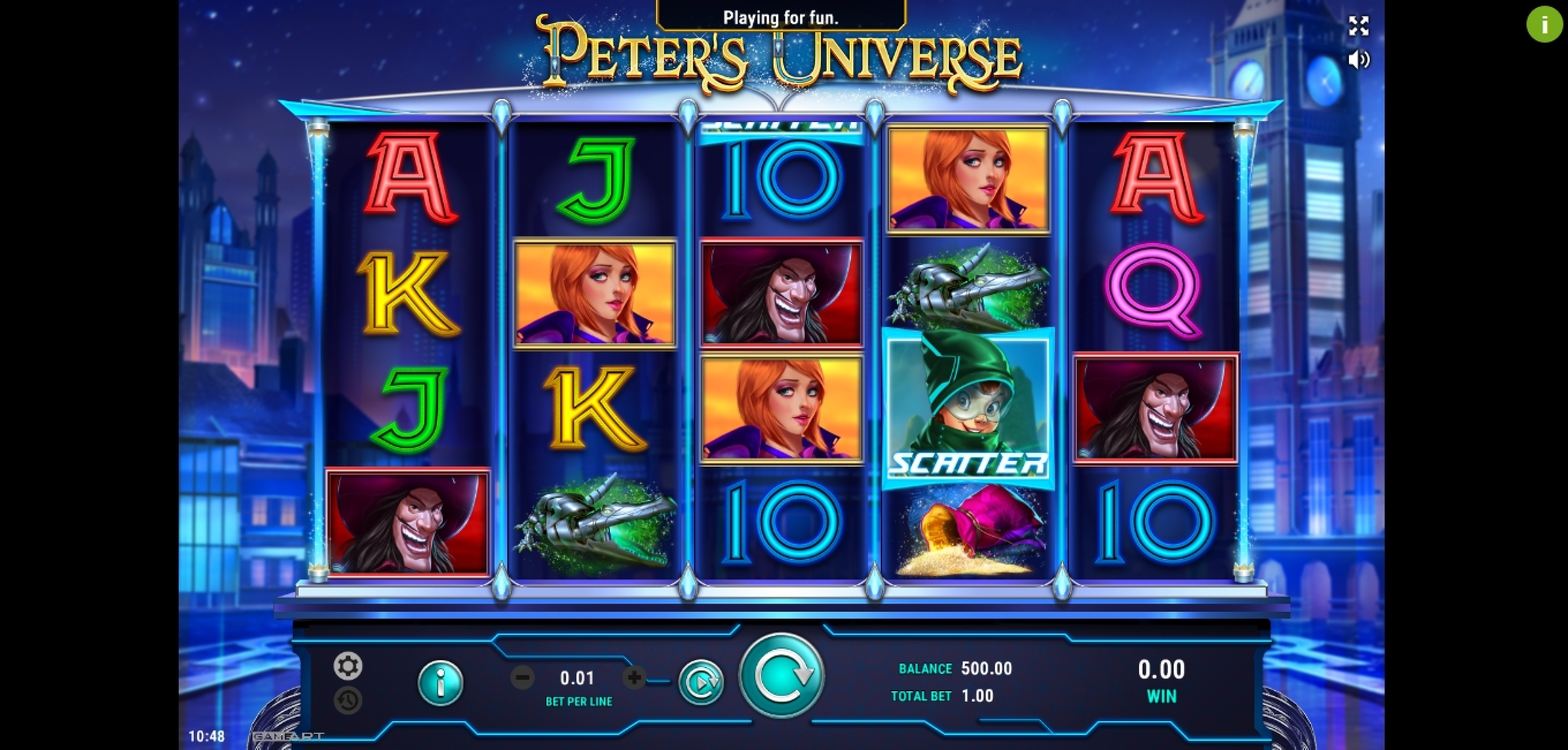 Reels in Peter's Universe Slot Game by GameArt