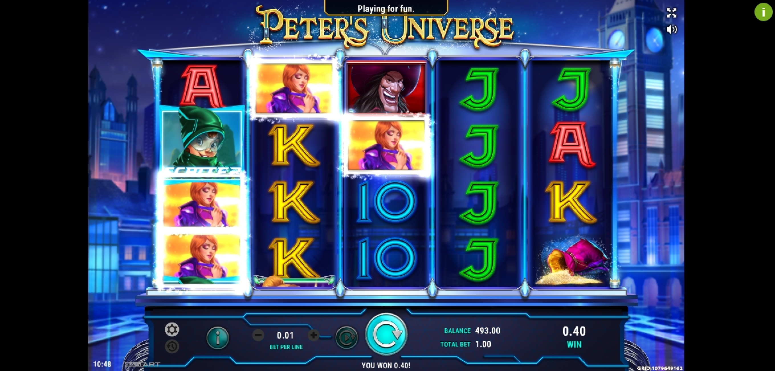 Win Money in Peter's Universe Free Slot Game by GameArt