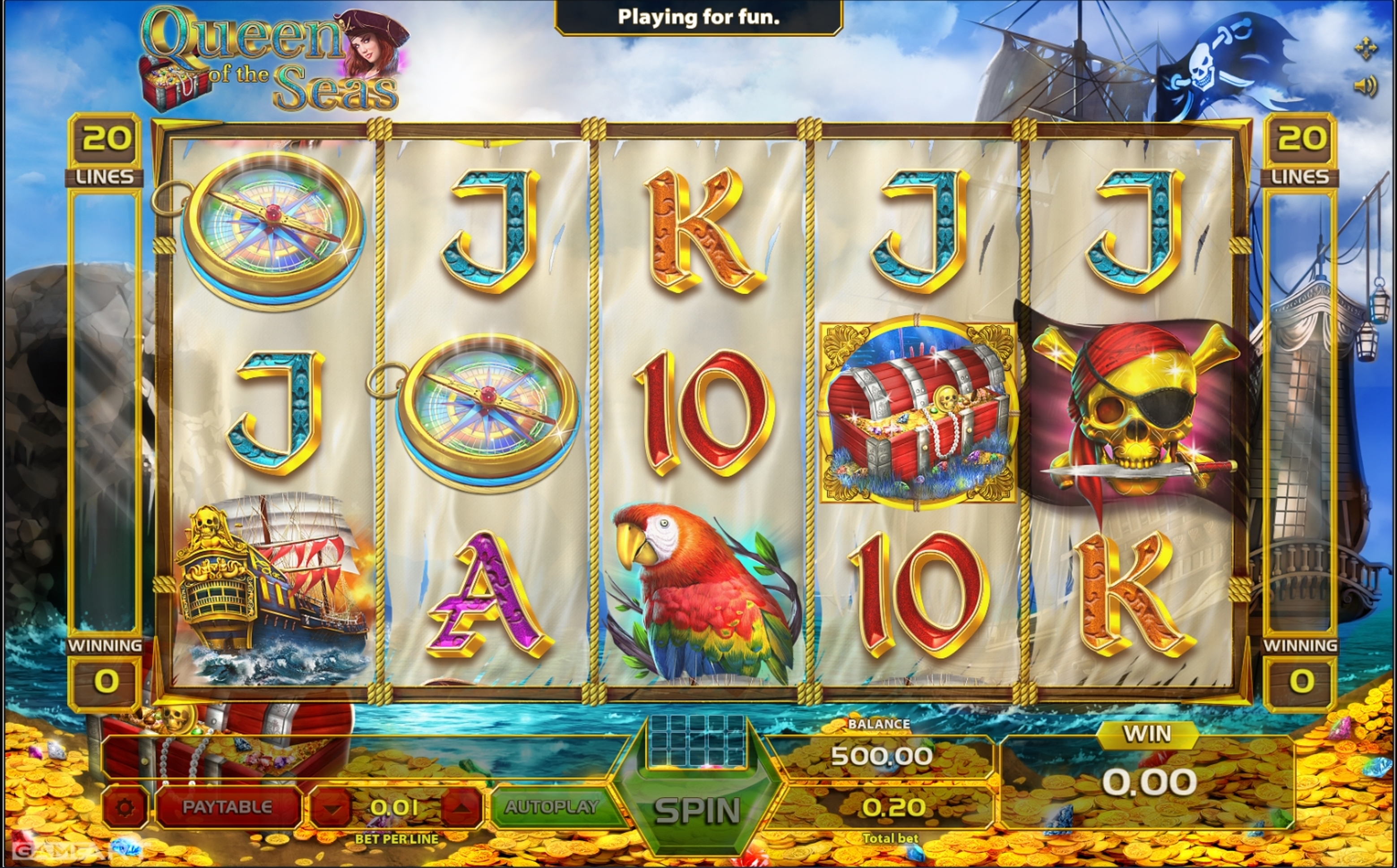 Reels in Queen Of The Seas Slot Game by GameArt