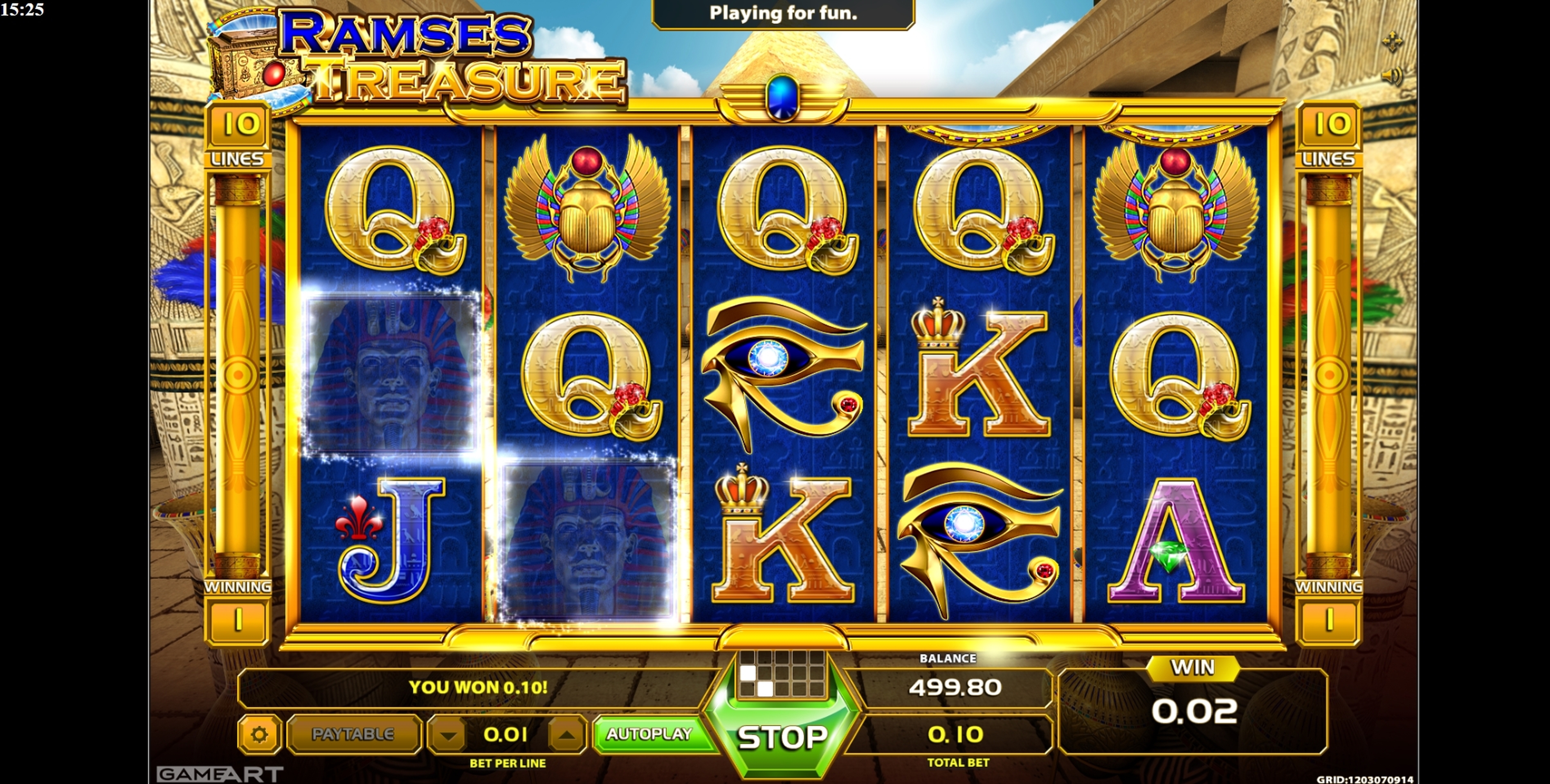 Win Money in Ramses Treasure Free Slot Game by GameArt