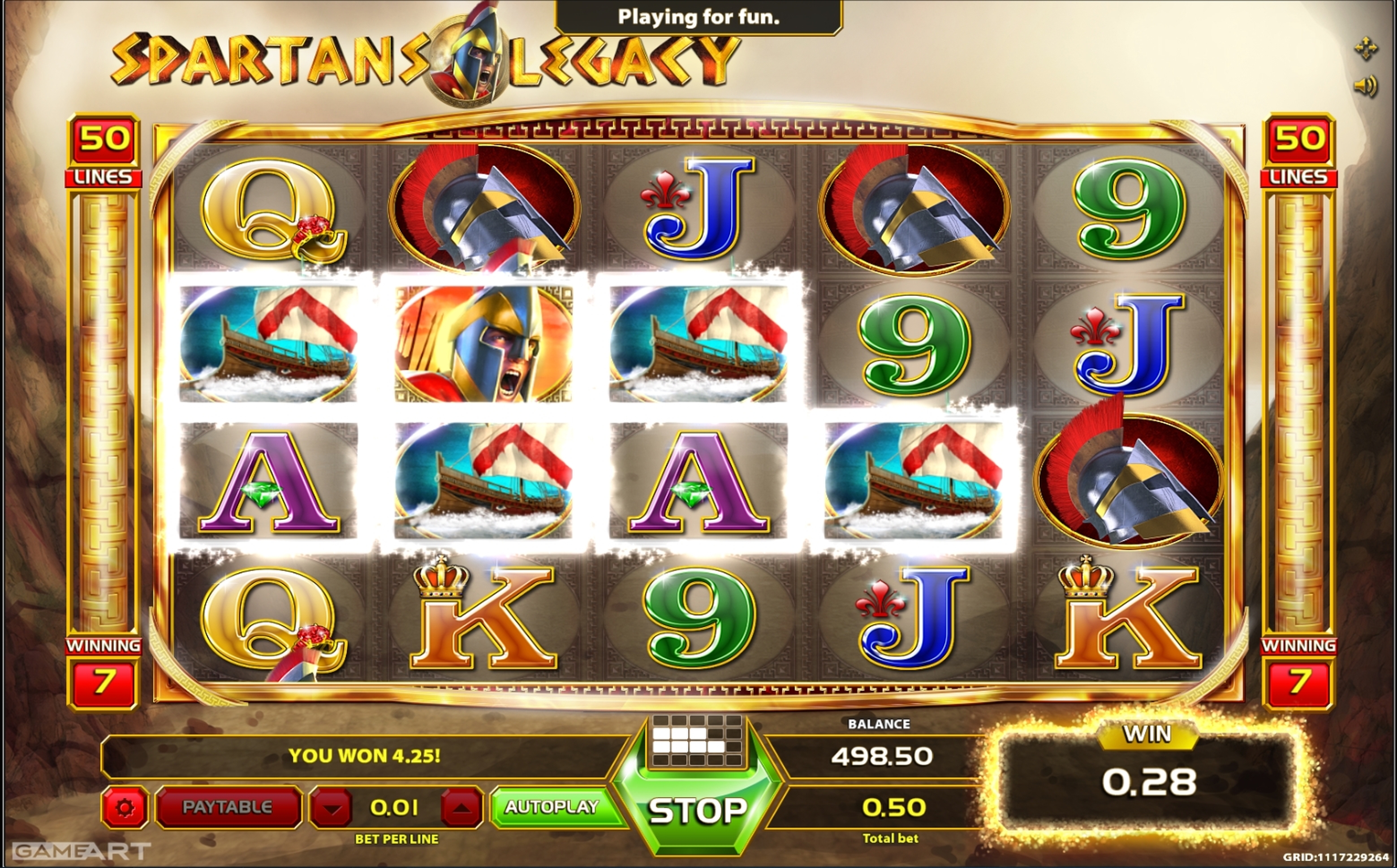 Win Money in Spartans Legacy Free Slot Game by GameArt