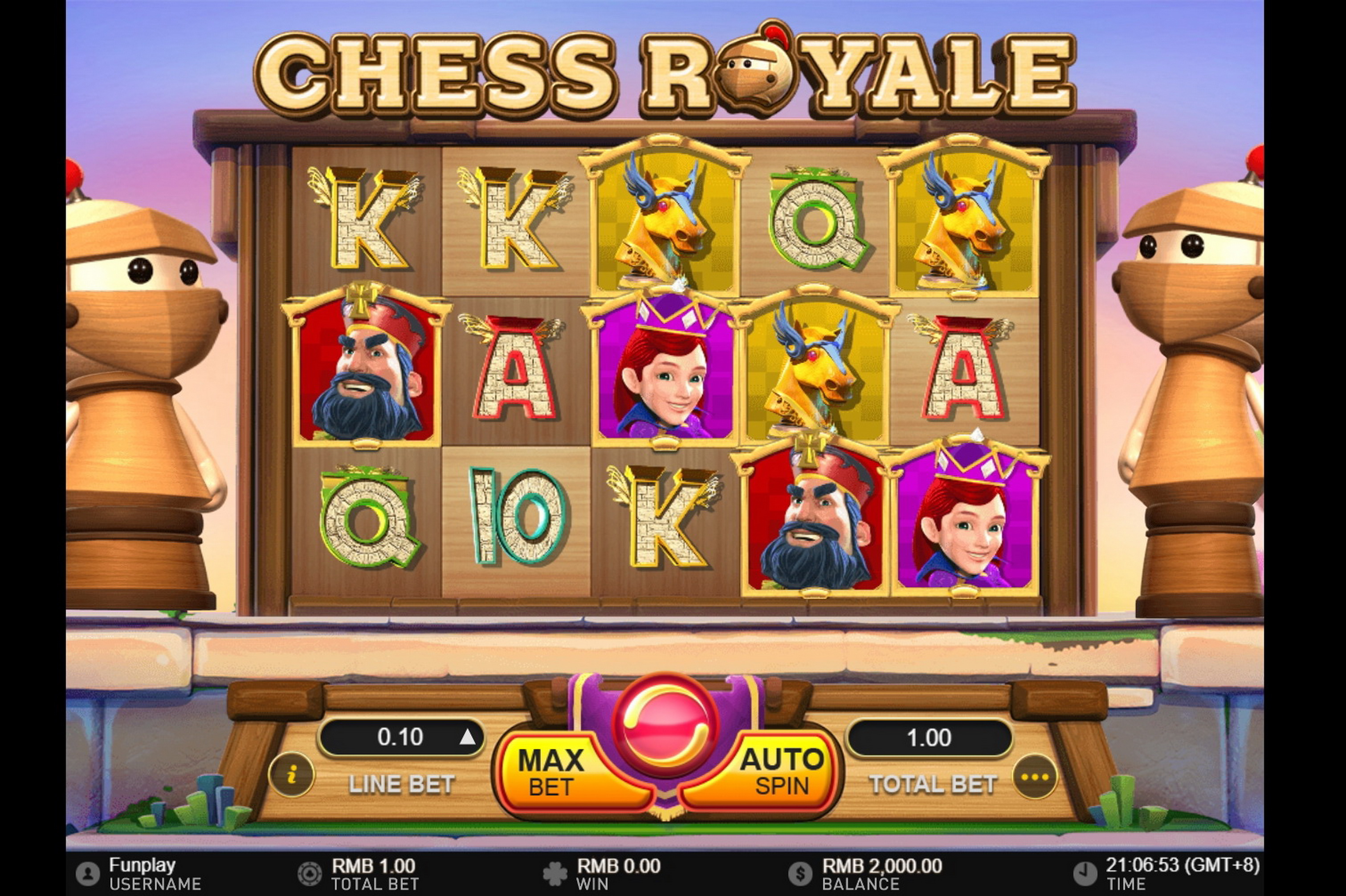 Reels in Chess Royale Slot Game by Gameplay Interactive
