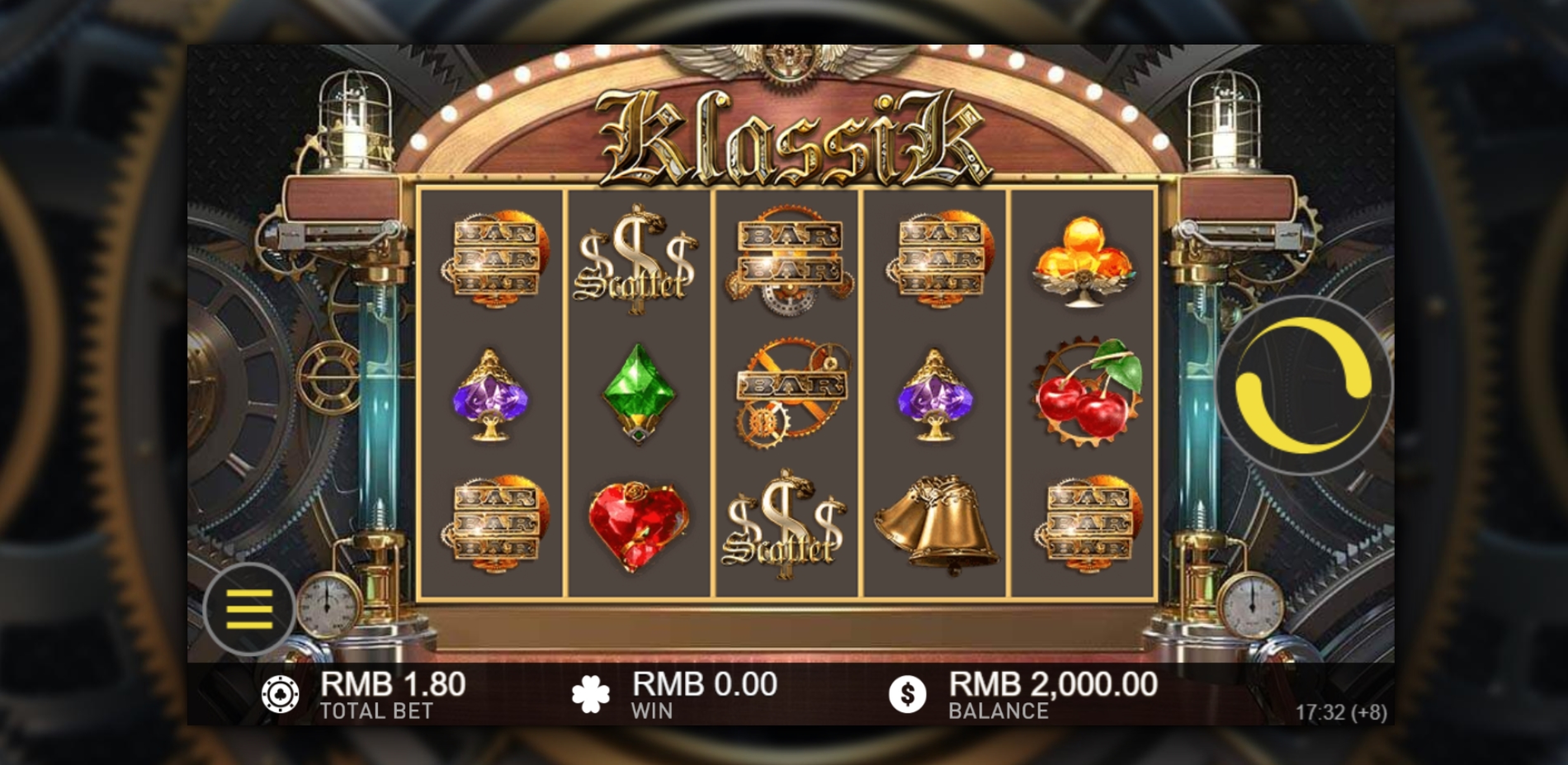Reels in Klassik Slot Game by Gameplay Interactive