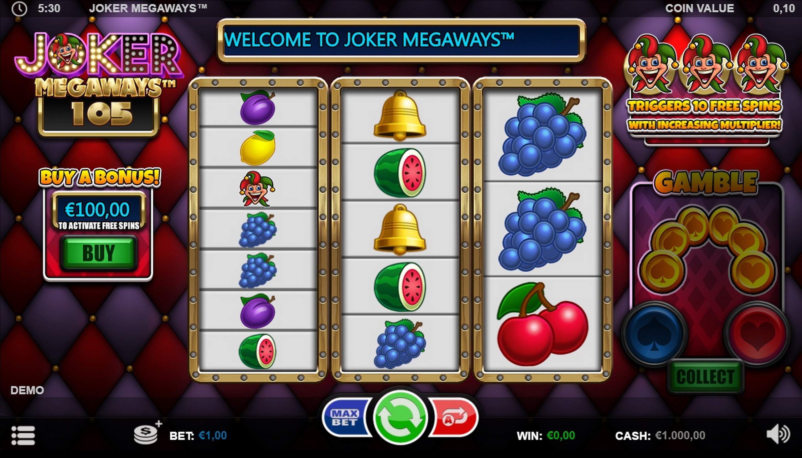 Reels in Joker Megaways Slot Game by Games Inc