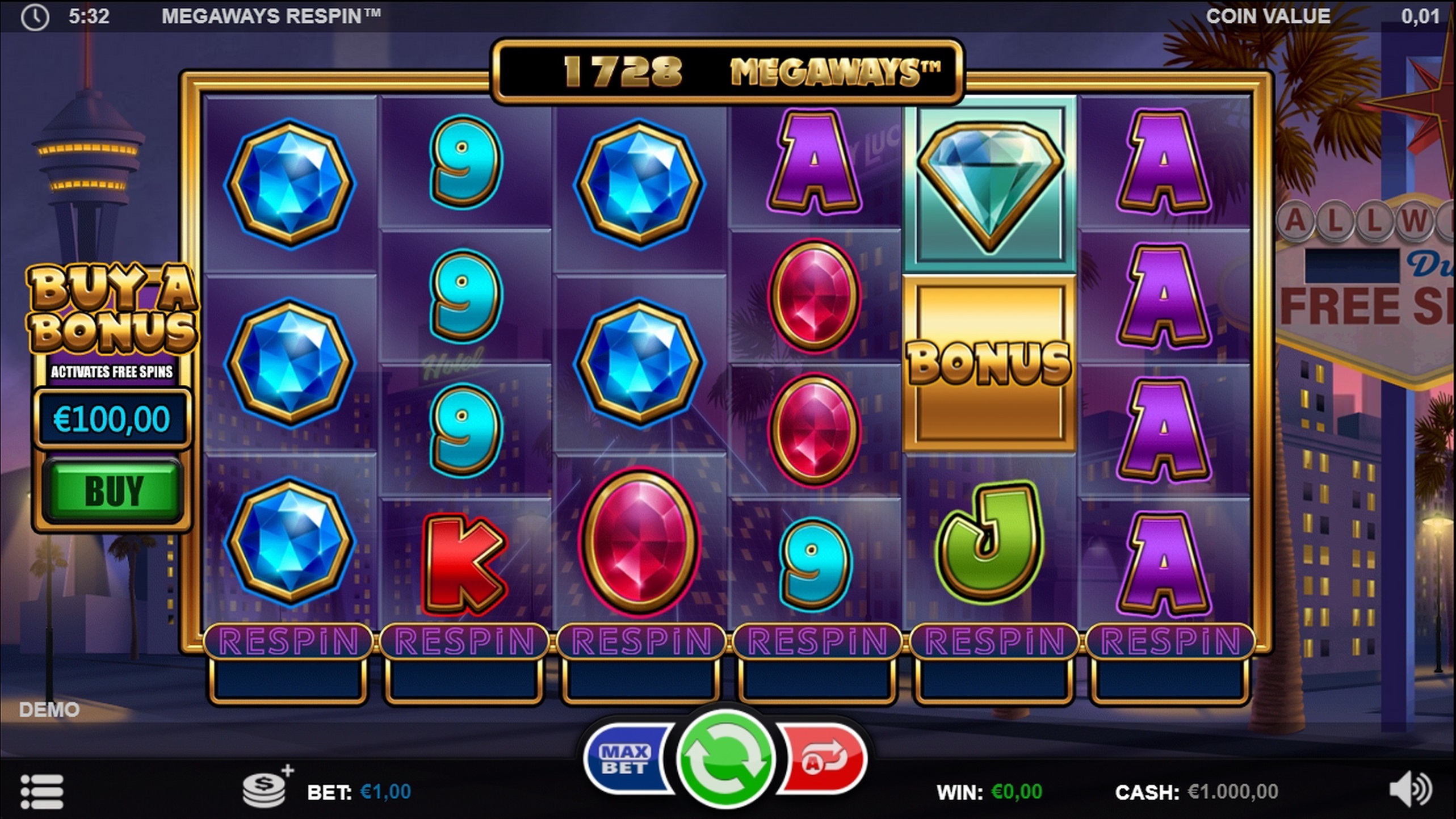Reels in Megaways Respin Slot Game by Games Inc