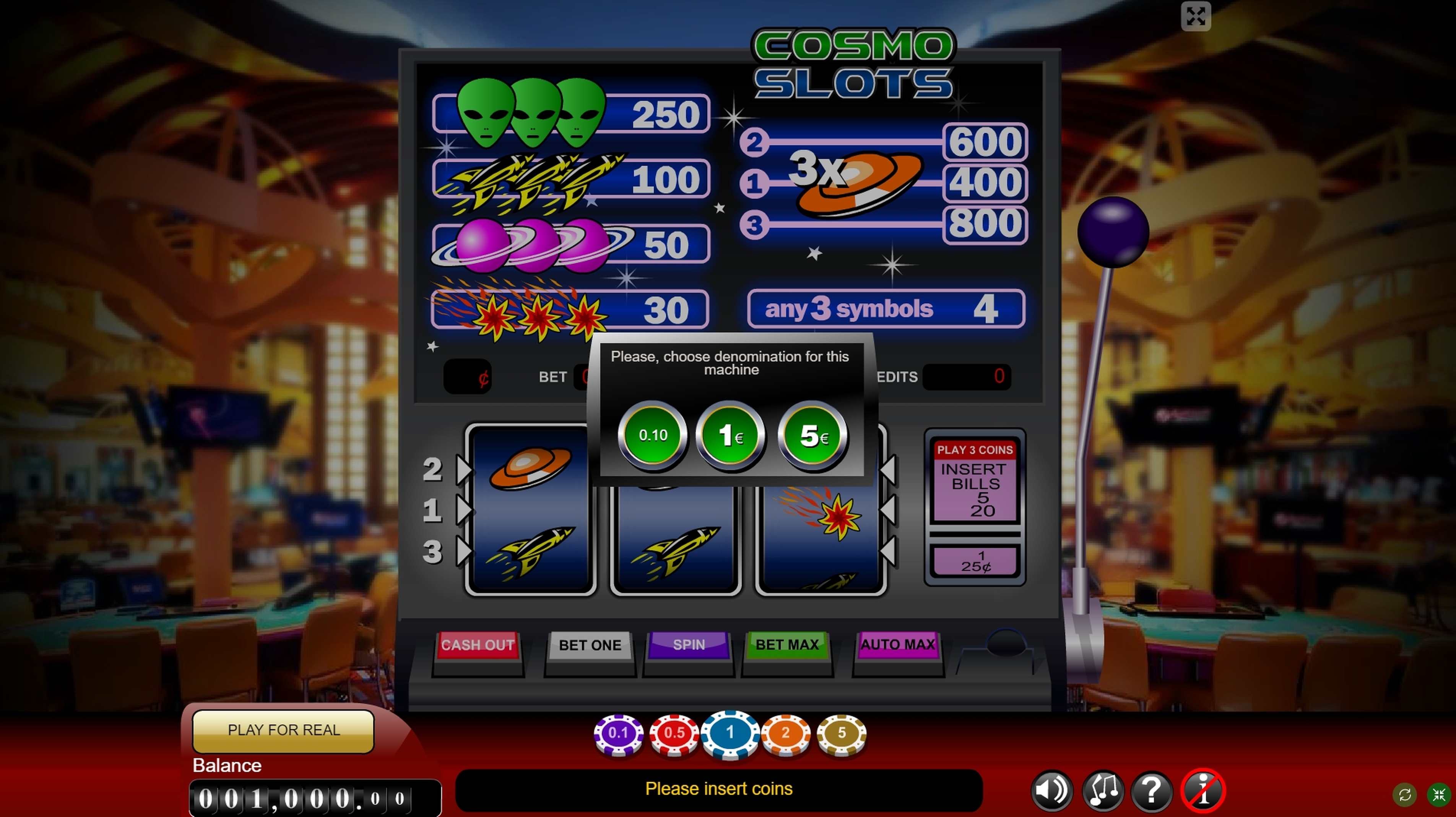 Reels in Cosmo Slots Slot Game by Gamescale Software