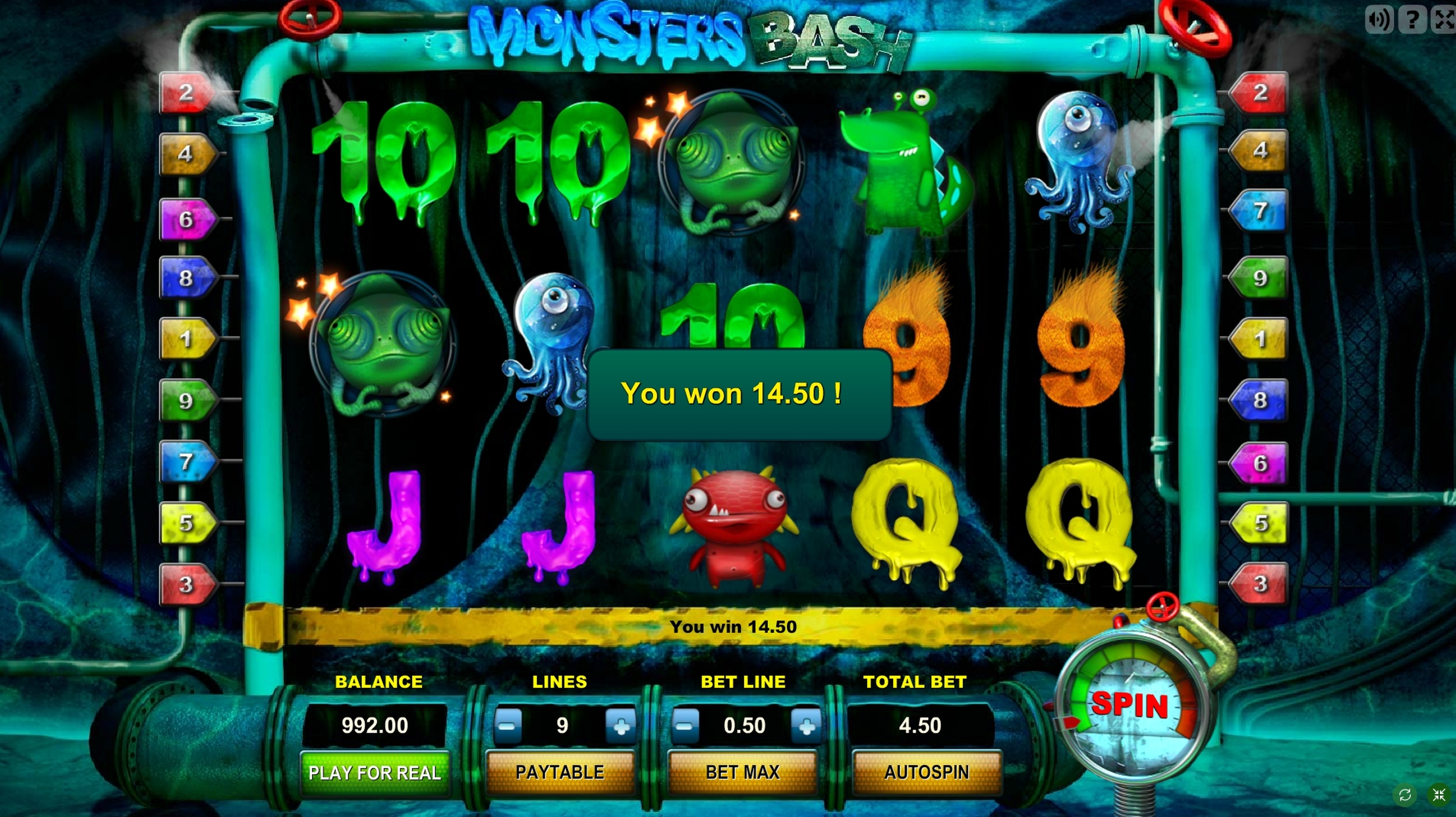 Win Money in Monsters Bash Free Slot Game by Gamescale Software