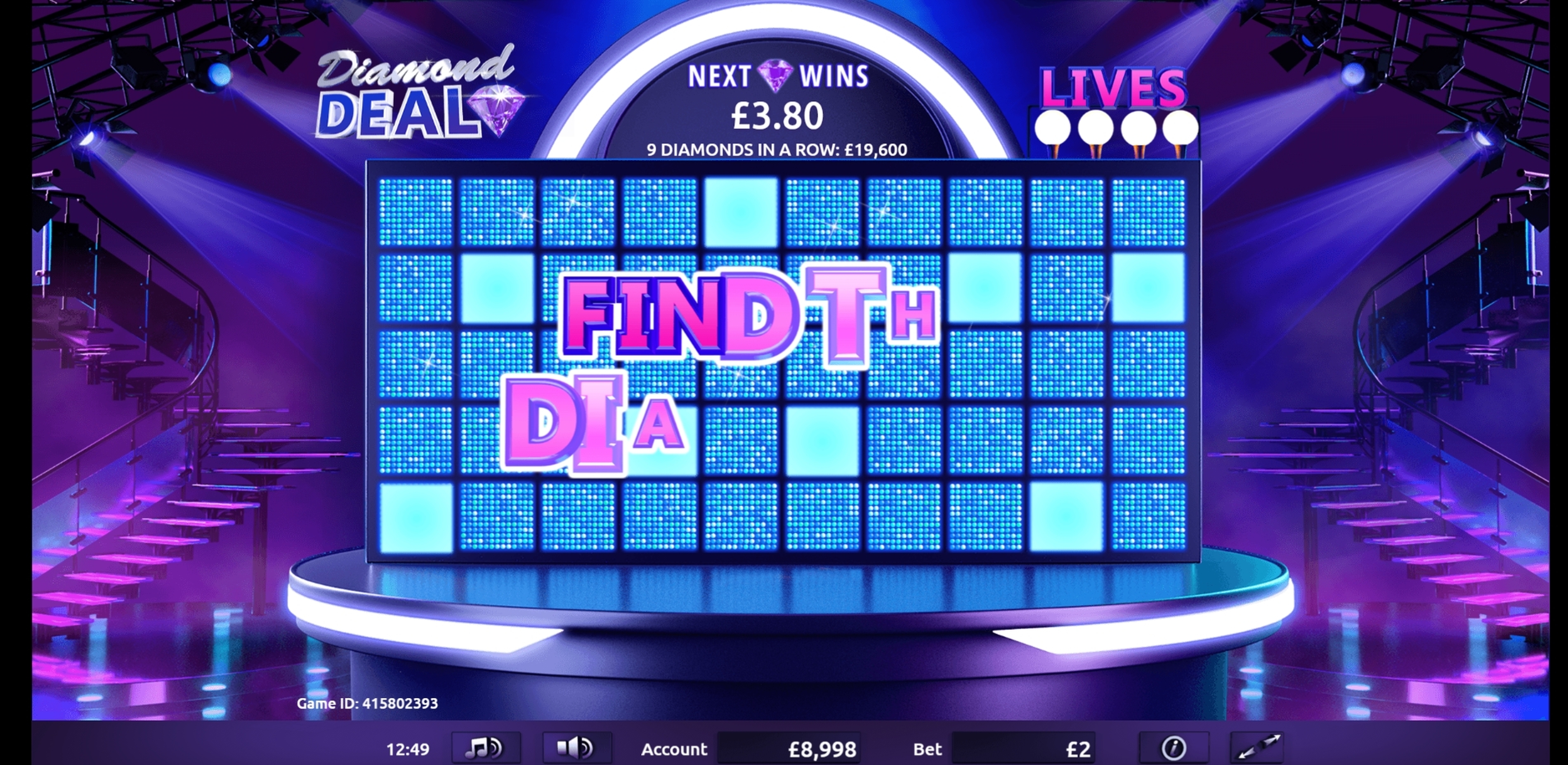 Reels in Diamond Deal Slot Game by Gamevy