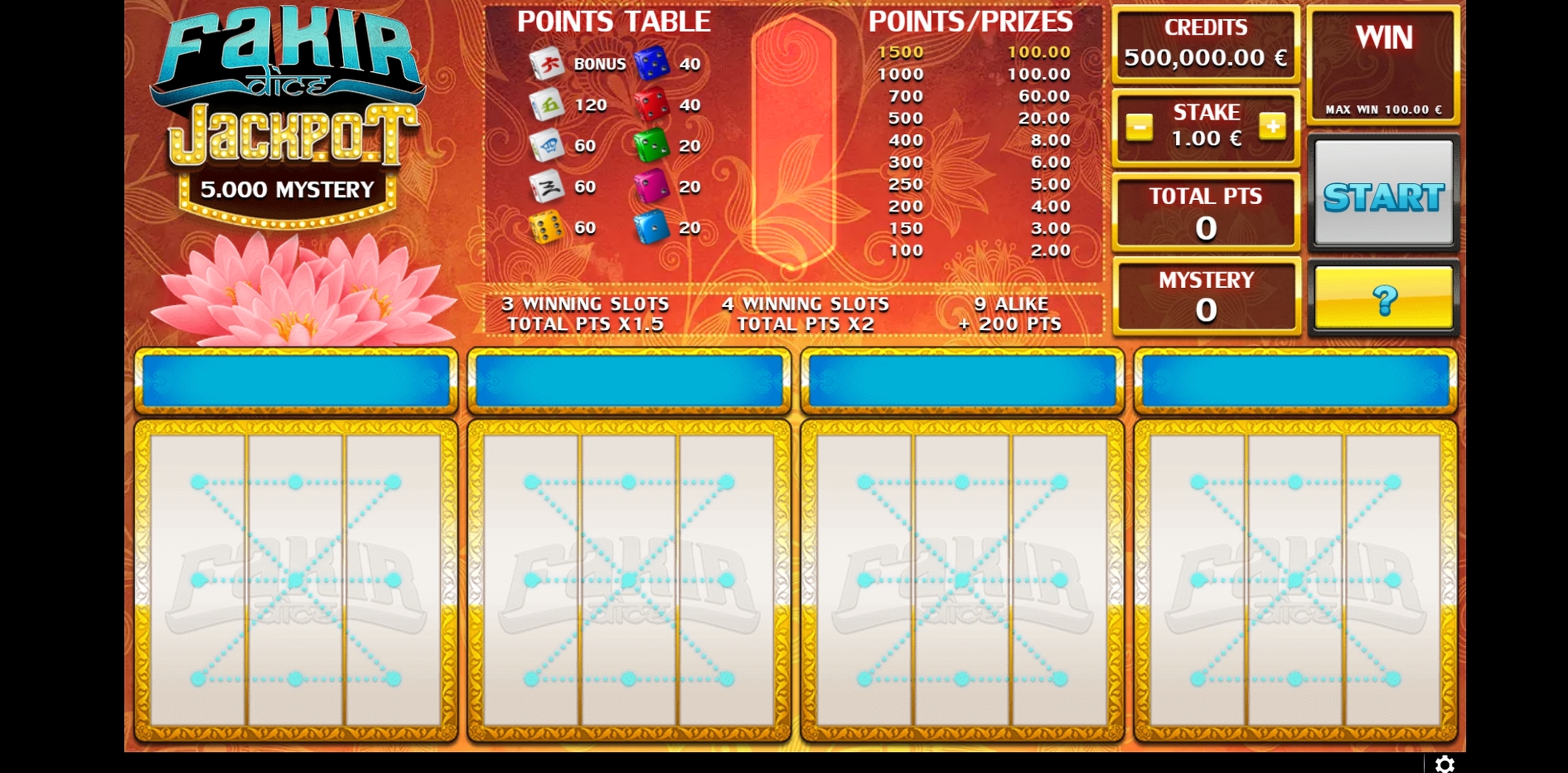 Reels in Fakir Dice Slot Game by GAMING1