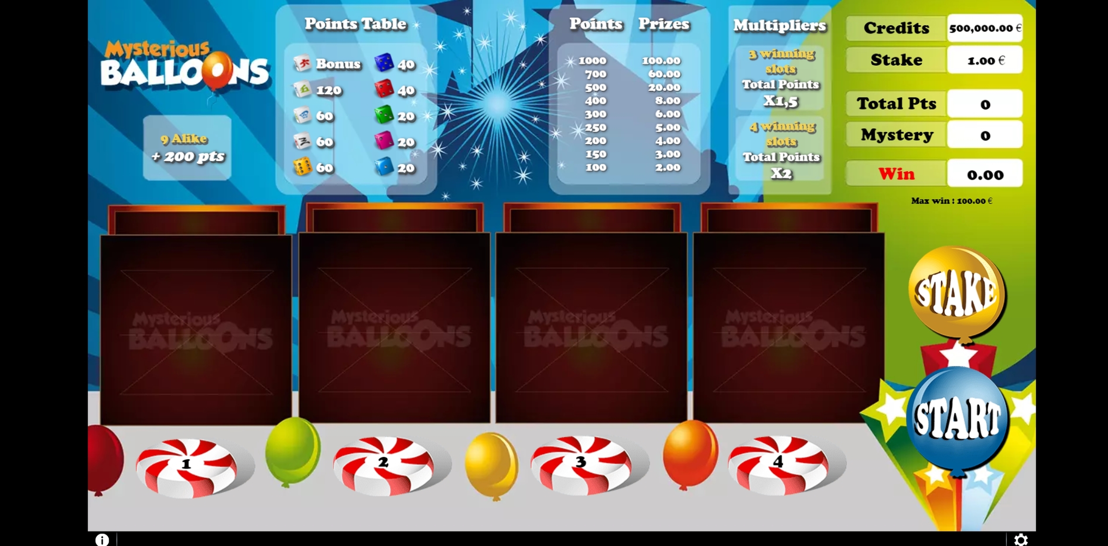Reels in Mysterious Balloons Dice Slot Game by GAMING1