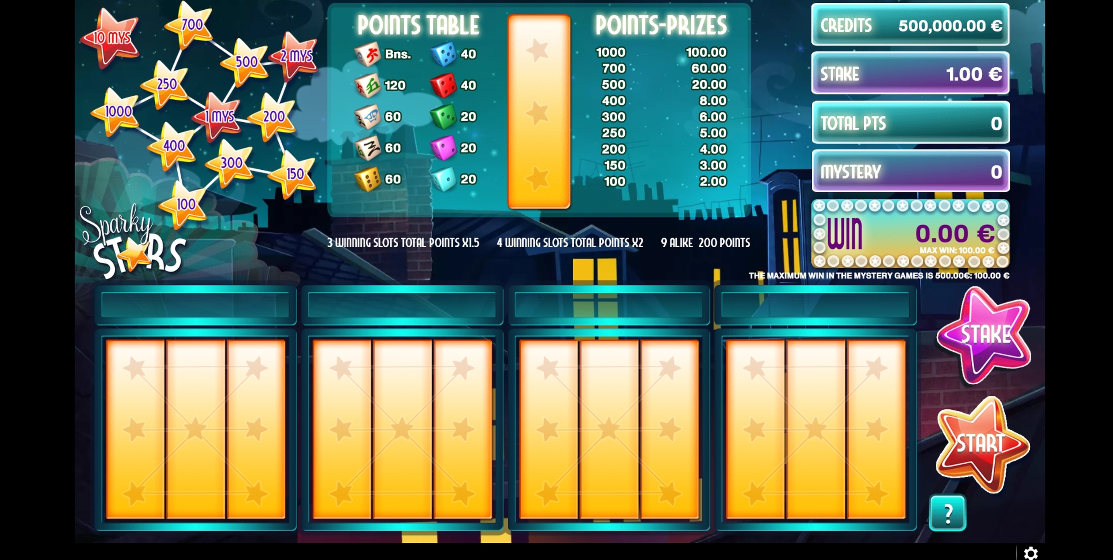 Reels in Sparky Stars Dice Slot Game by GAMING1