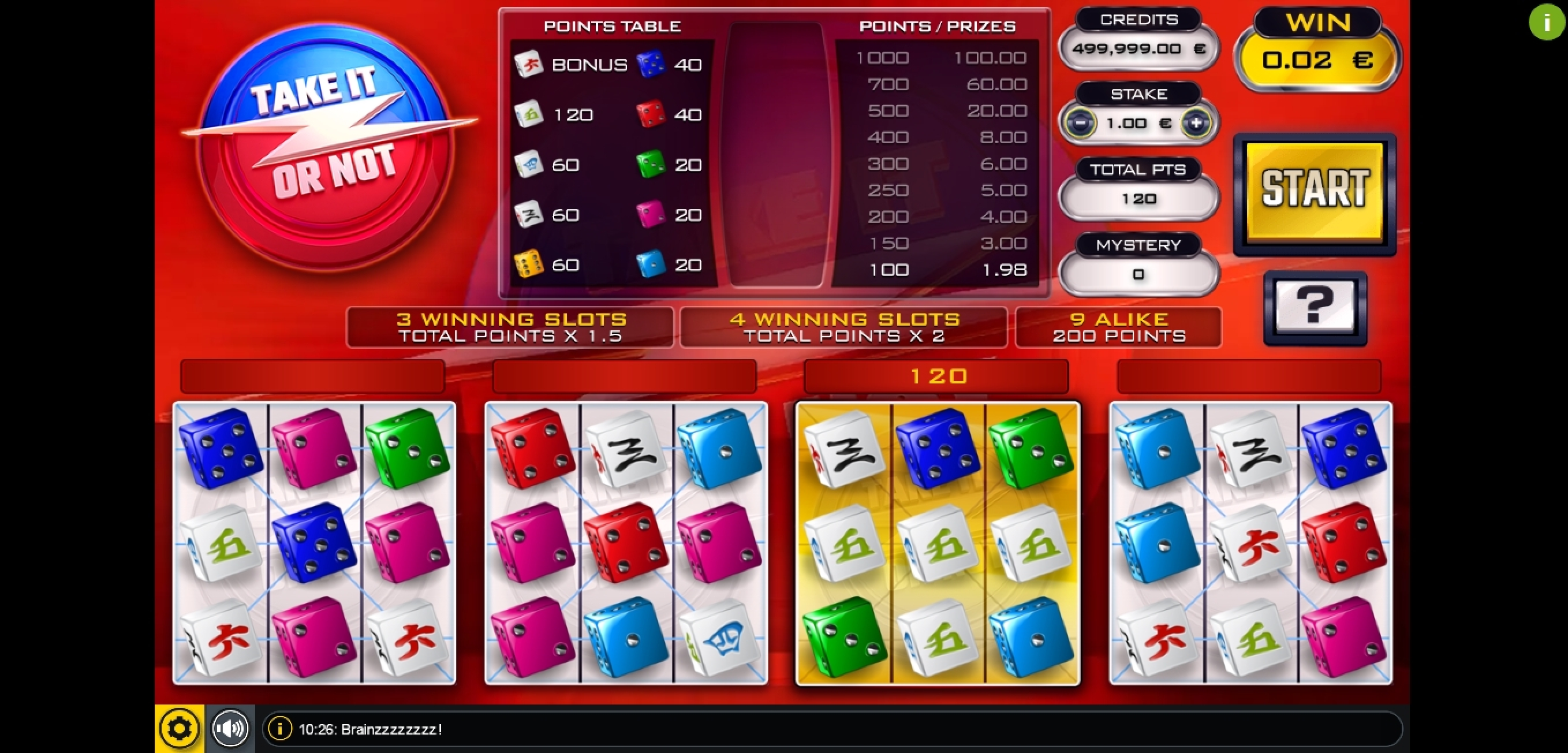 Win Money in Take It Or Not Dice Free Slot Game by GAMING1
