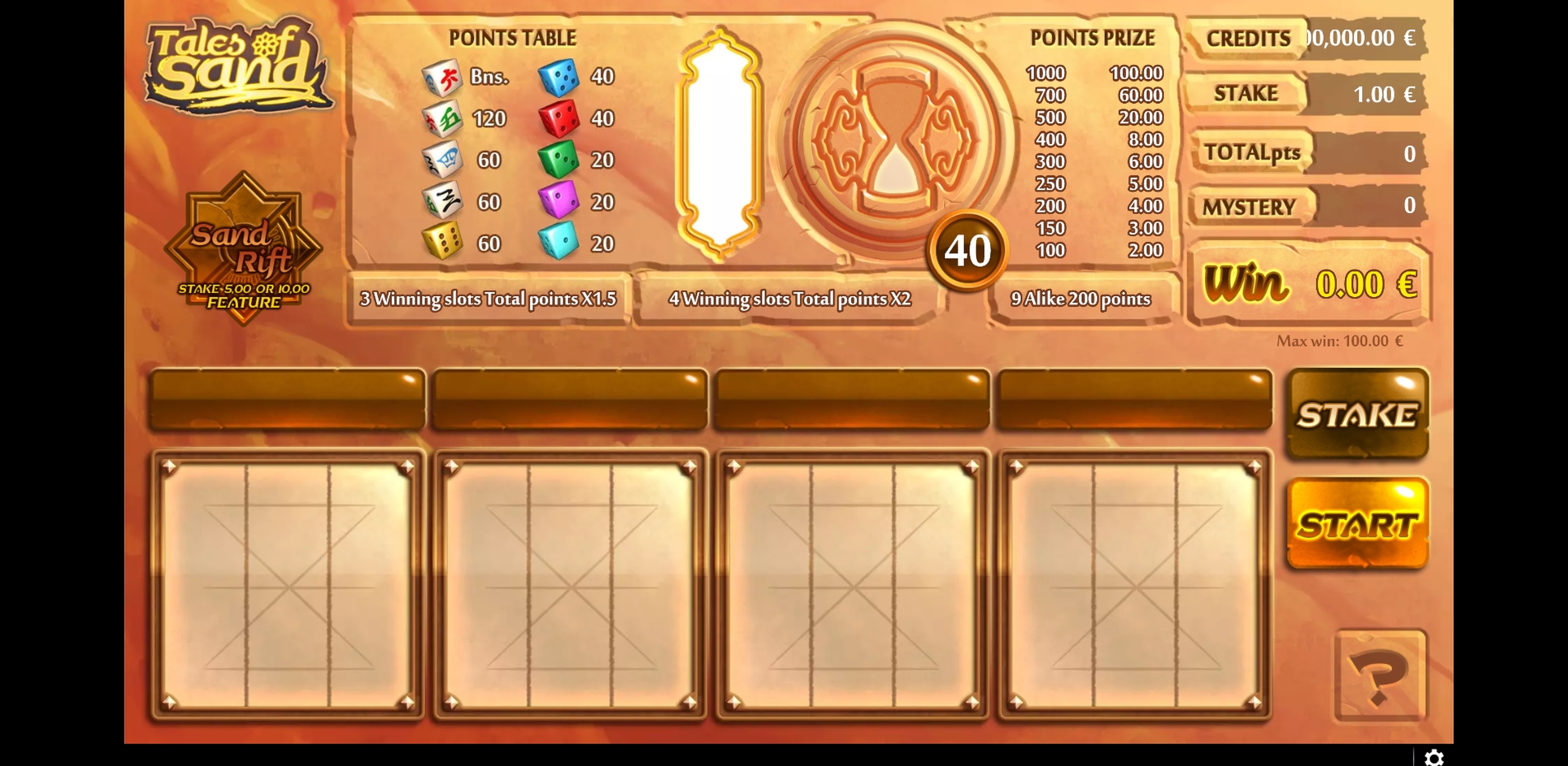 Reels in Tales of Sand Dice Slot Game by GAMING1