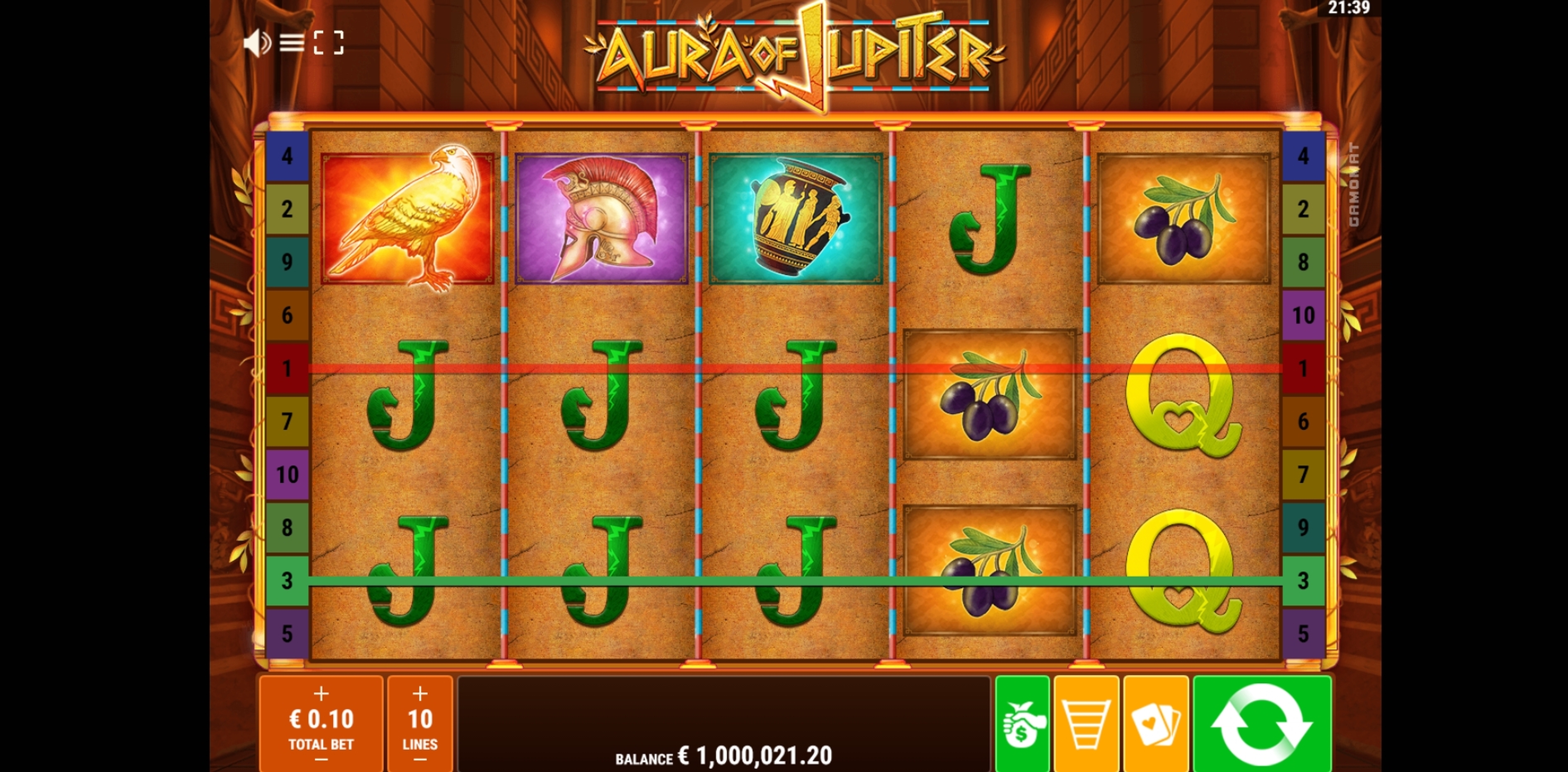 Win Money in Aura of Zeus Free Slot Game by Gamomat