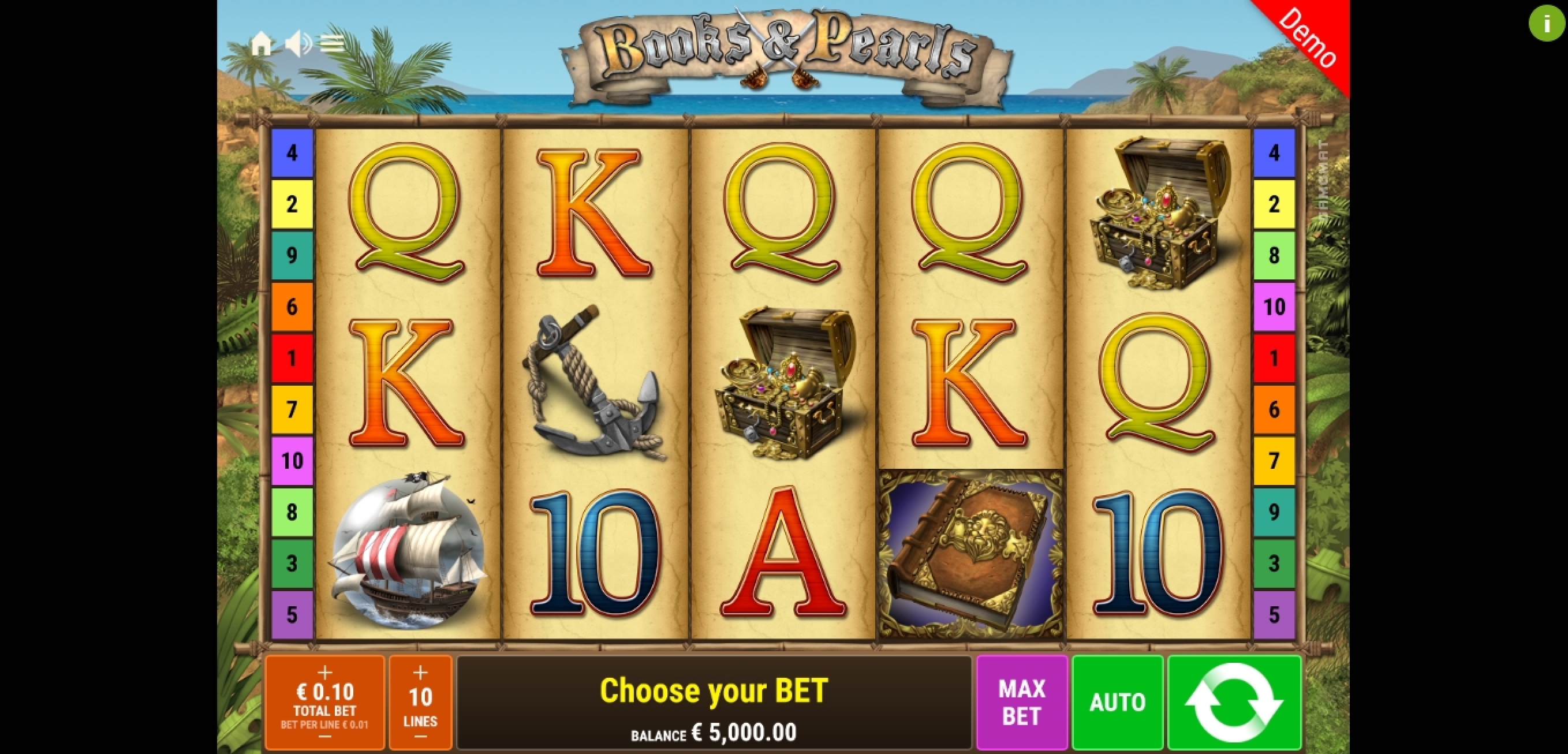 Reels in Books And Pearls Slot Game by Gamomat